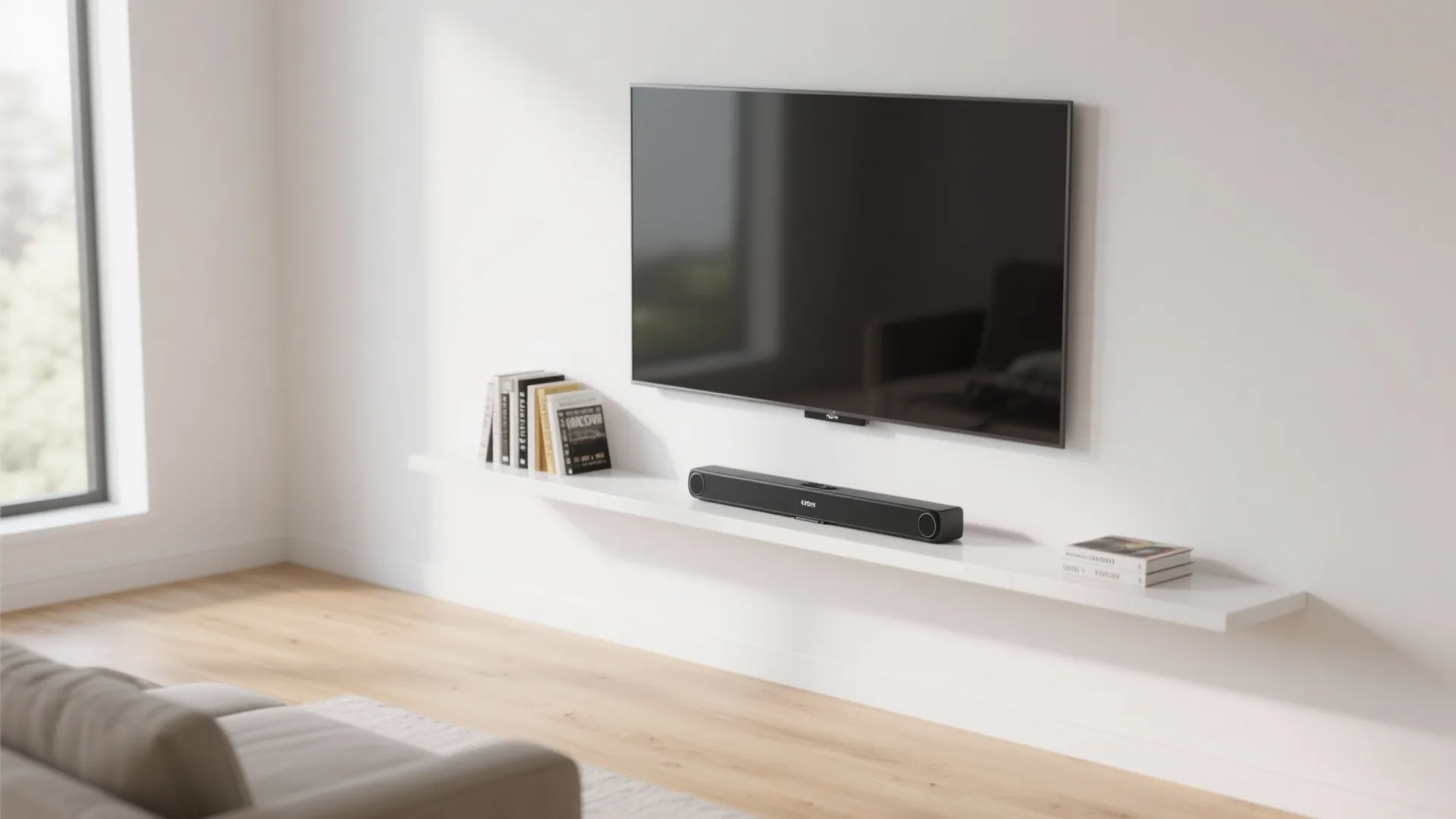 1. Minimalist Floating Shelf Under the TV