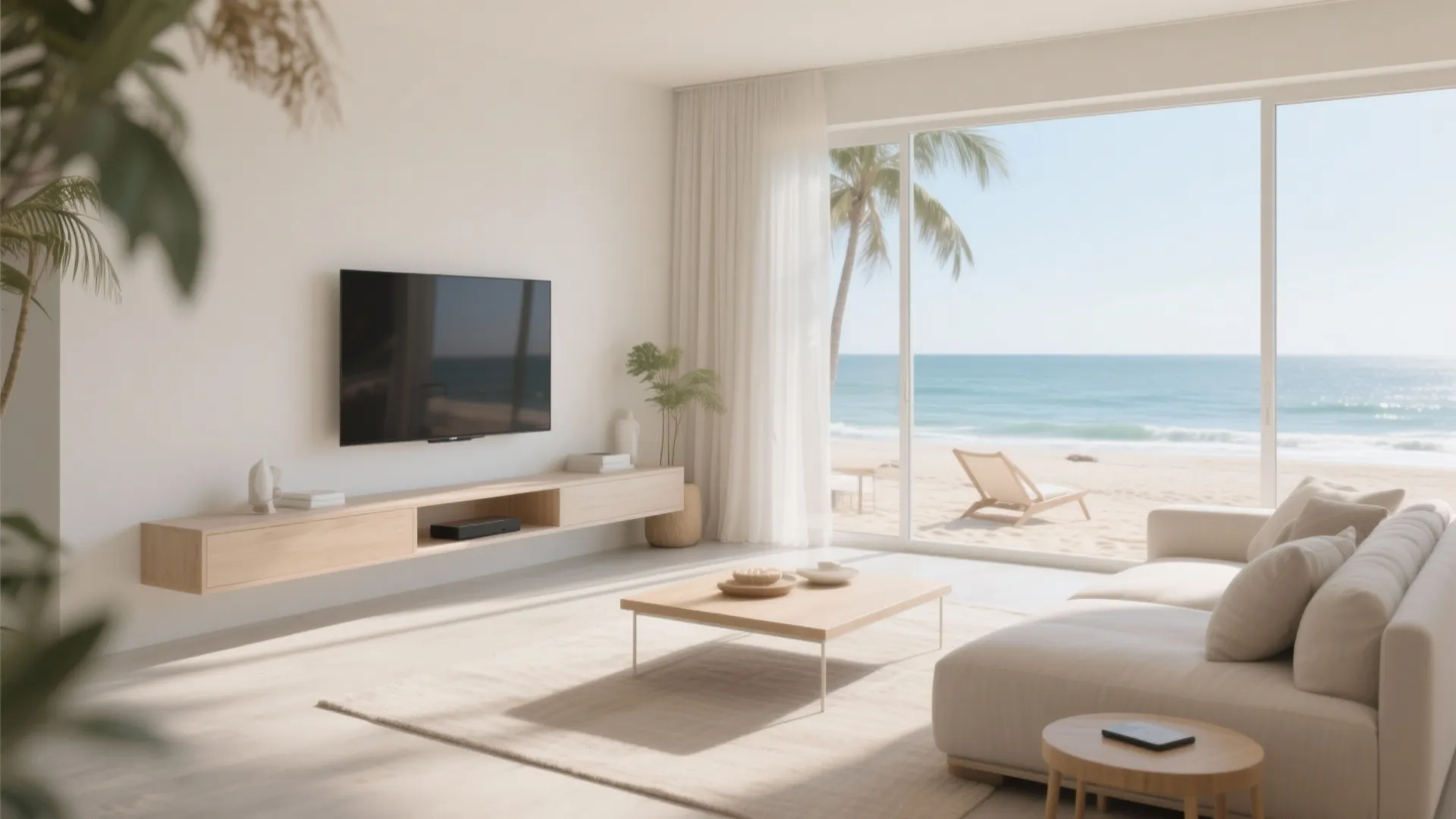 5. Floating Shelf + Wall-Mounted TV Combo