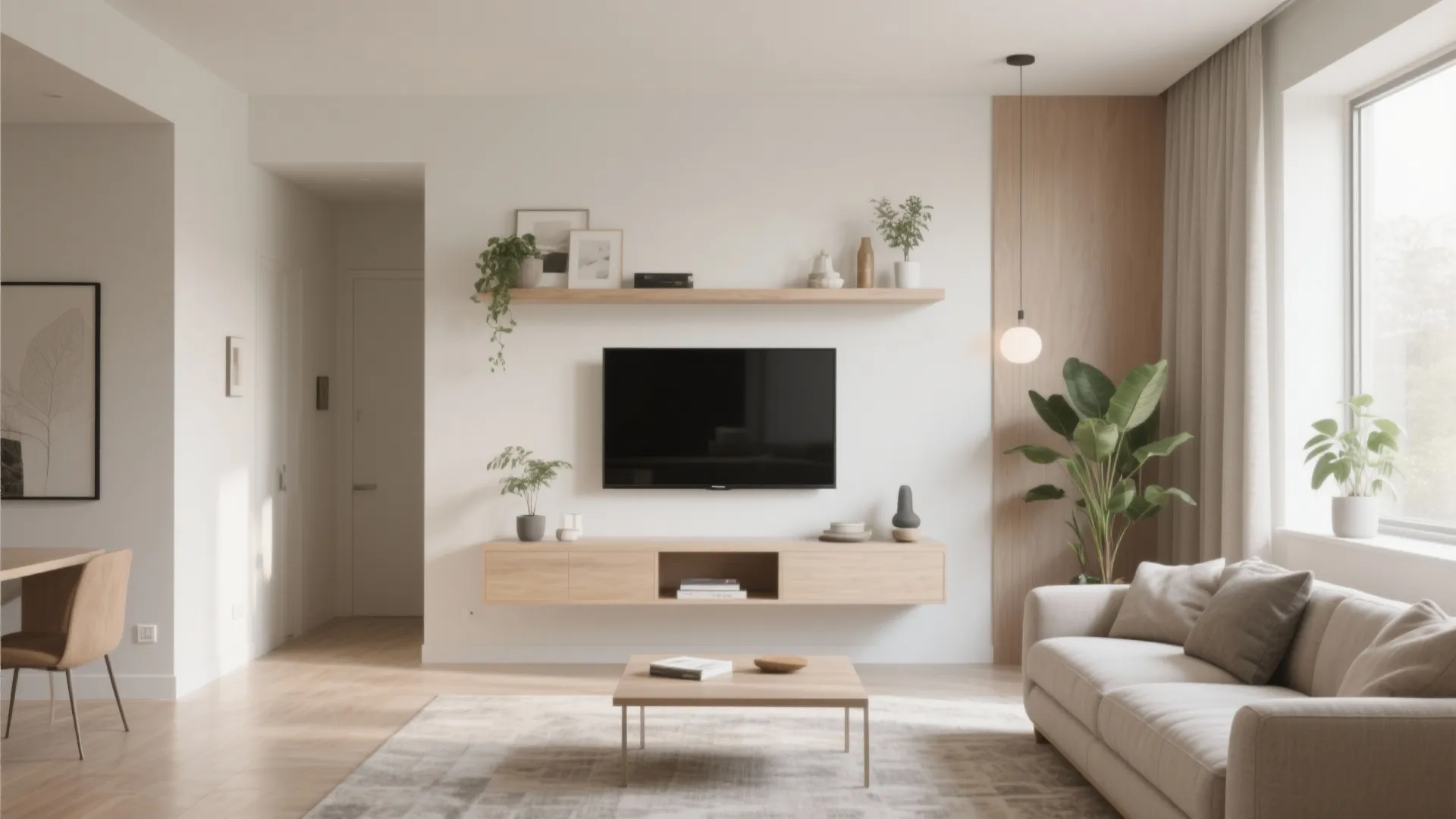 10. Floating Shelf Above TV