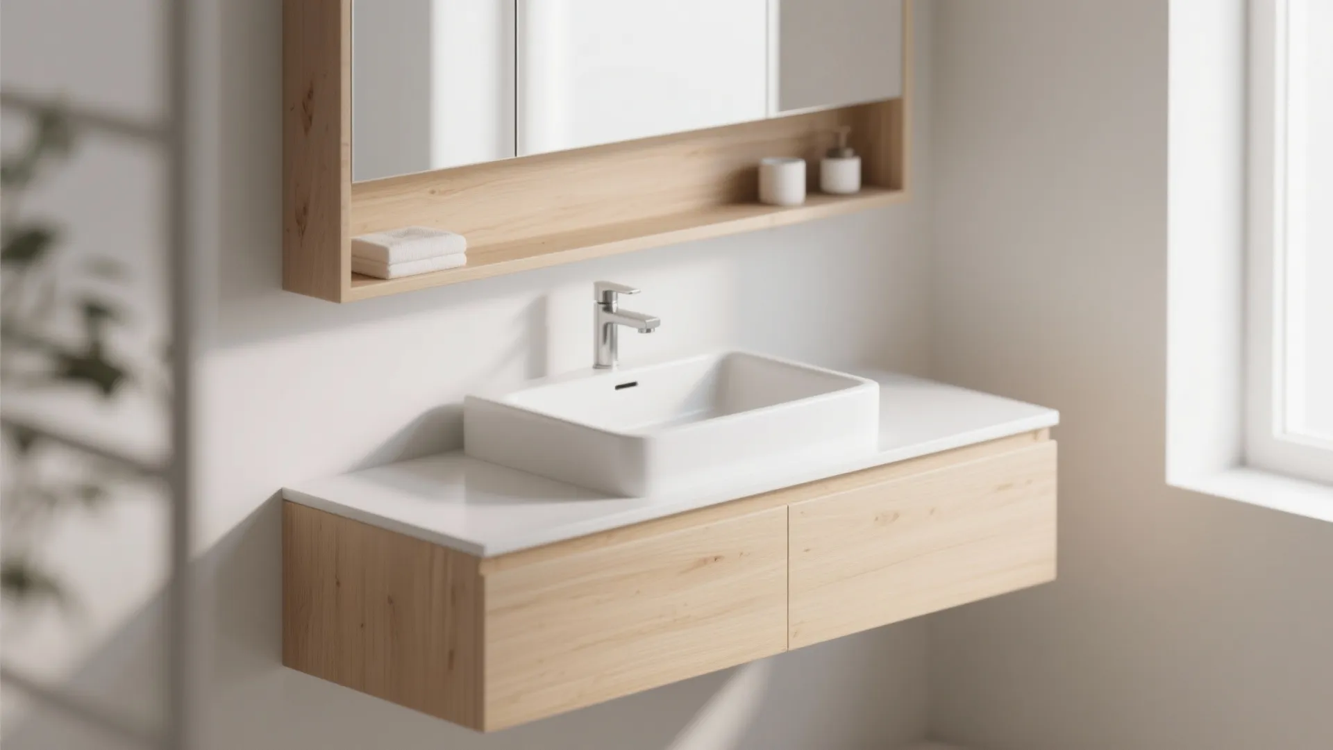 2. Floating Shelf Vanity