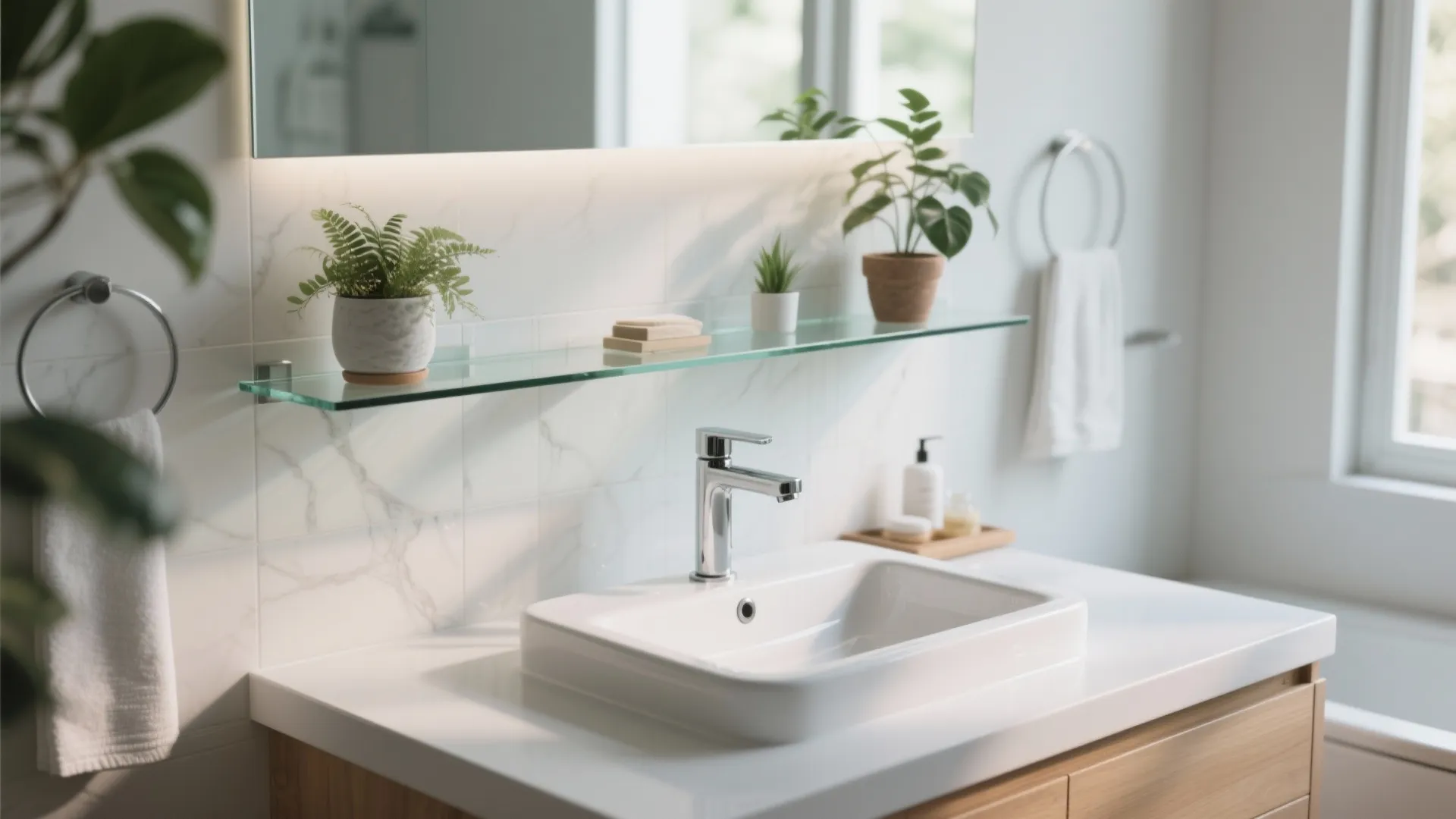 Tip 2: Install a Floating Shelf Behind the Sink