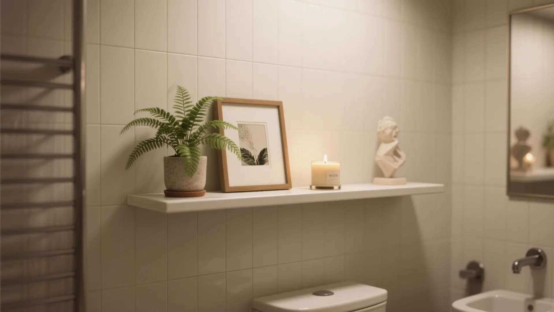 4. Floating Shelf with Rotating Objects