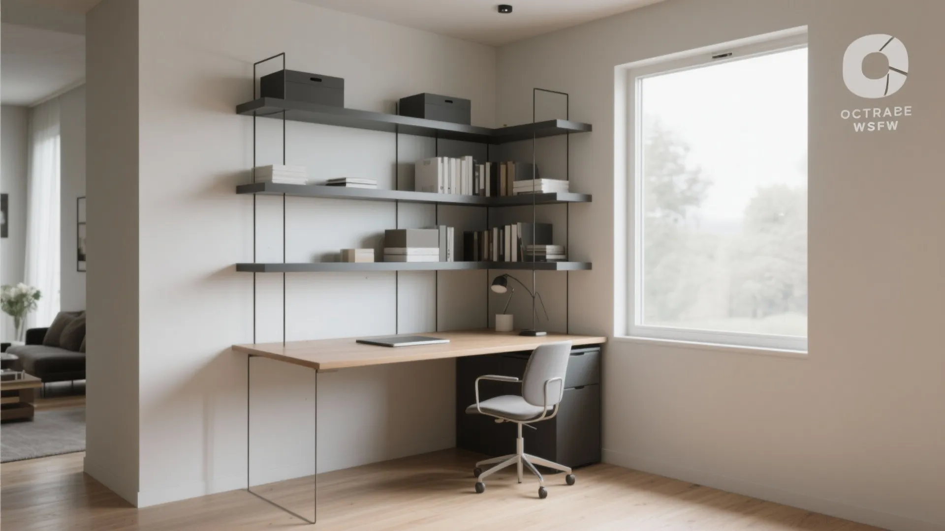 5. Floating Shelf Workstation