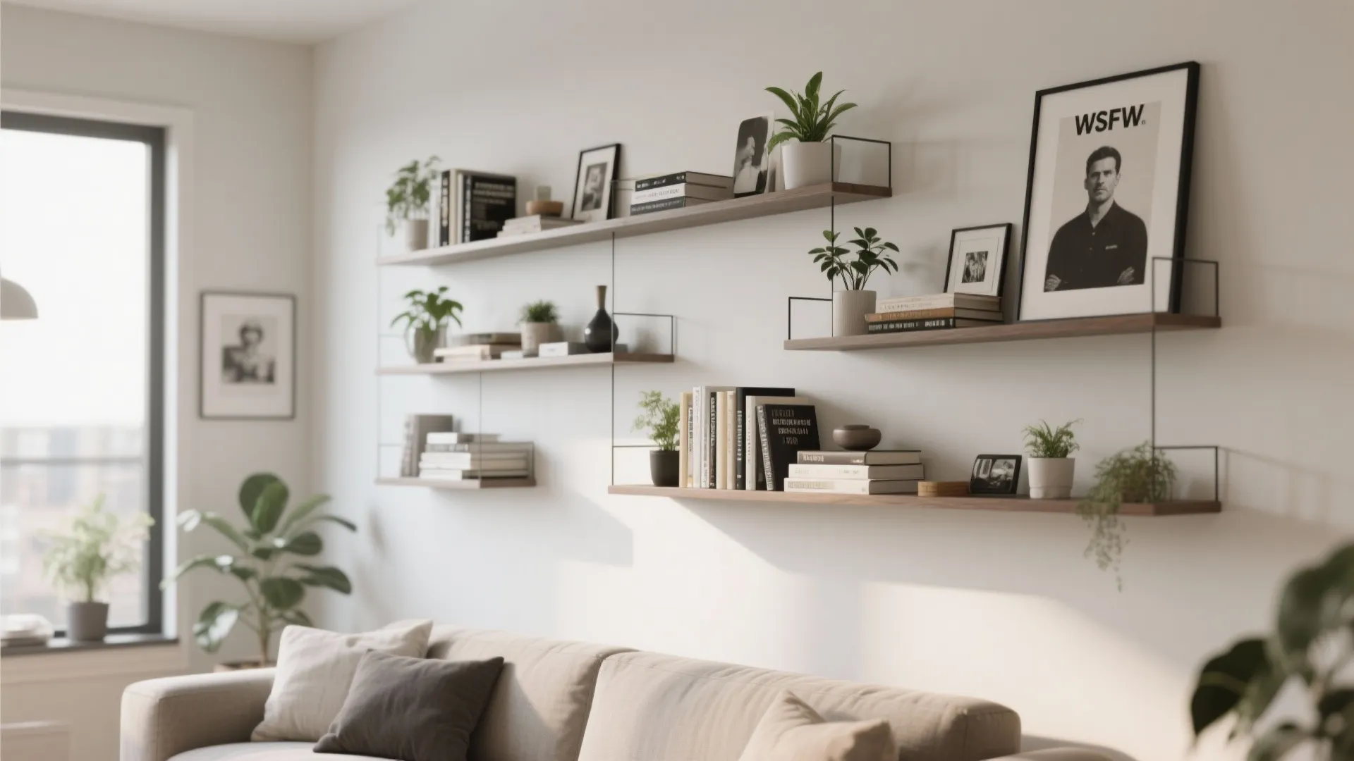 8. Floating Shelves for Storage and Display