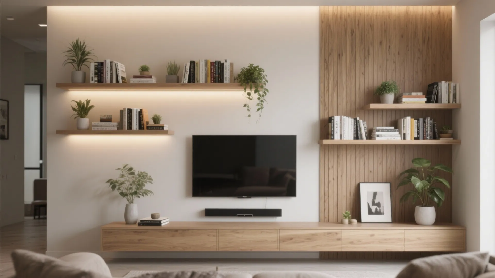 2. Floating Shelves for Vertical Storage