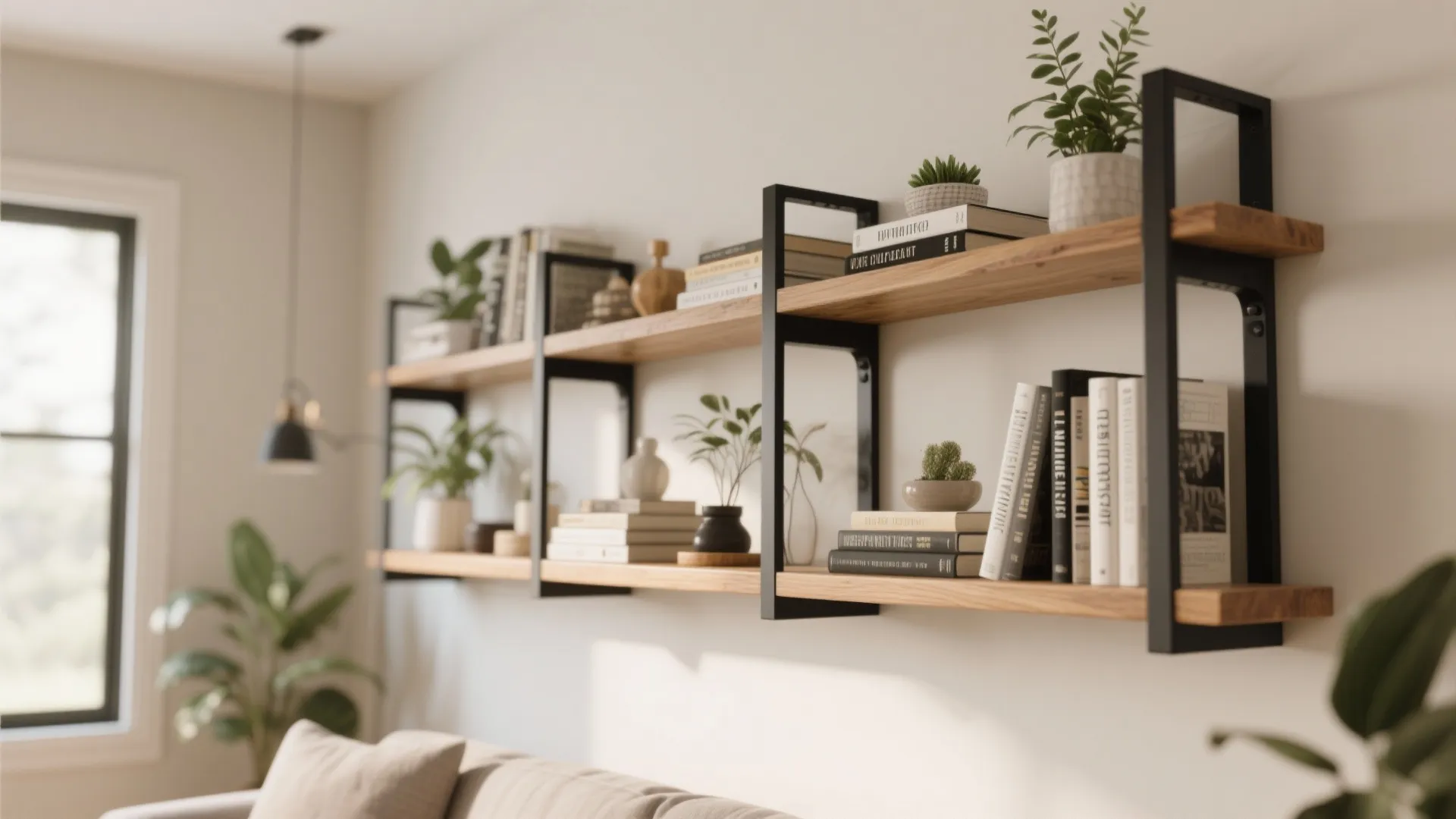 2. Floating Shelves for Vertical Storage