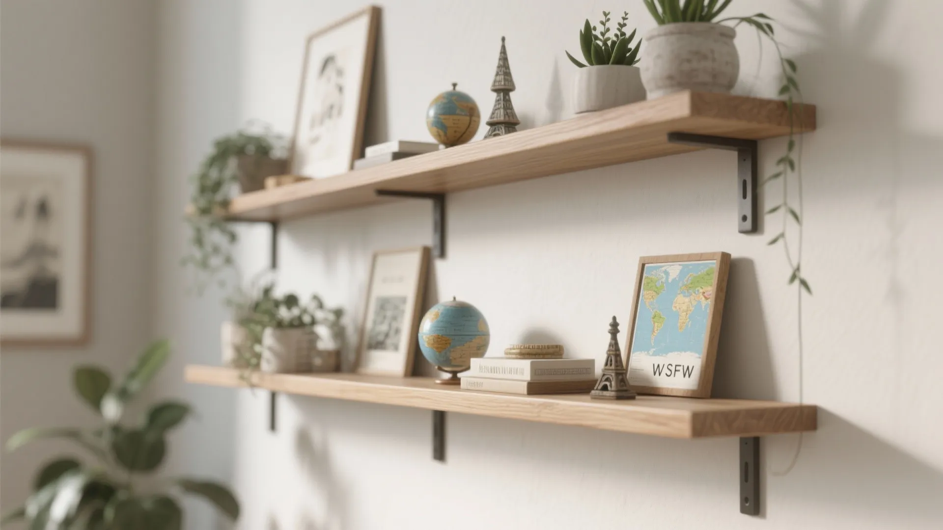 2. Floating Shelves for Vertical Storage