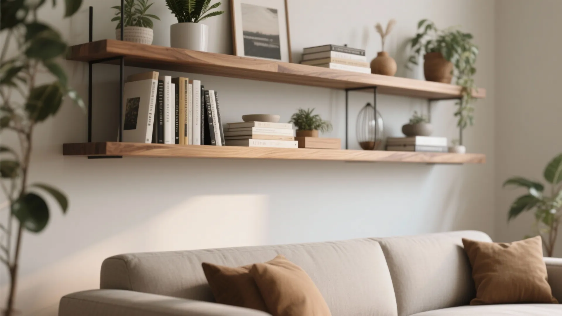 3. Floating Shelves for Vertical Storage