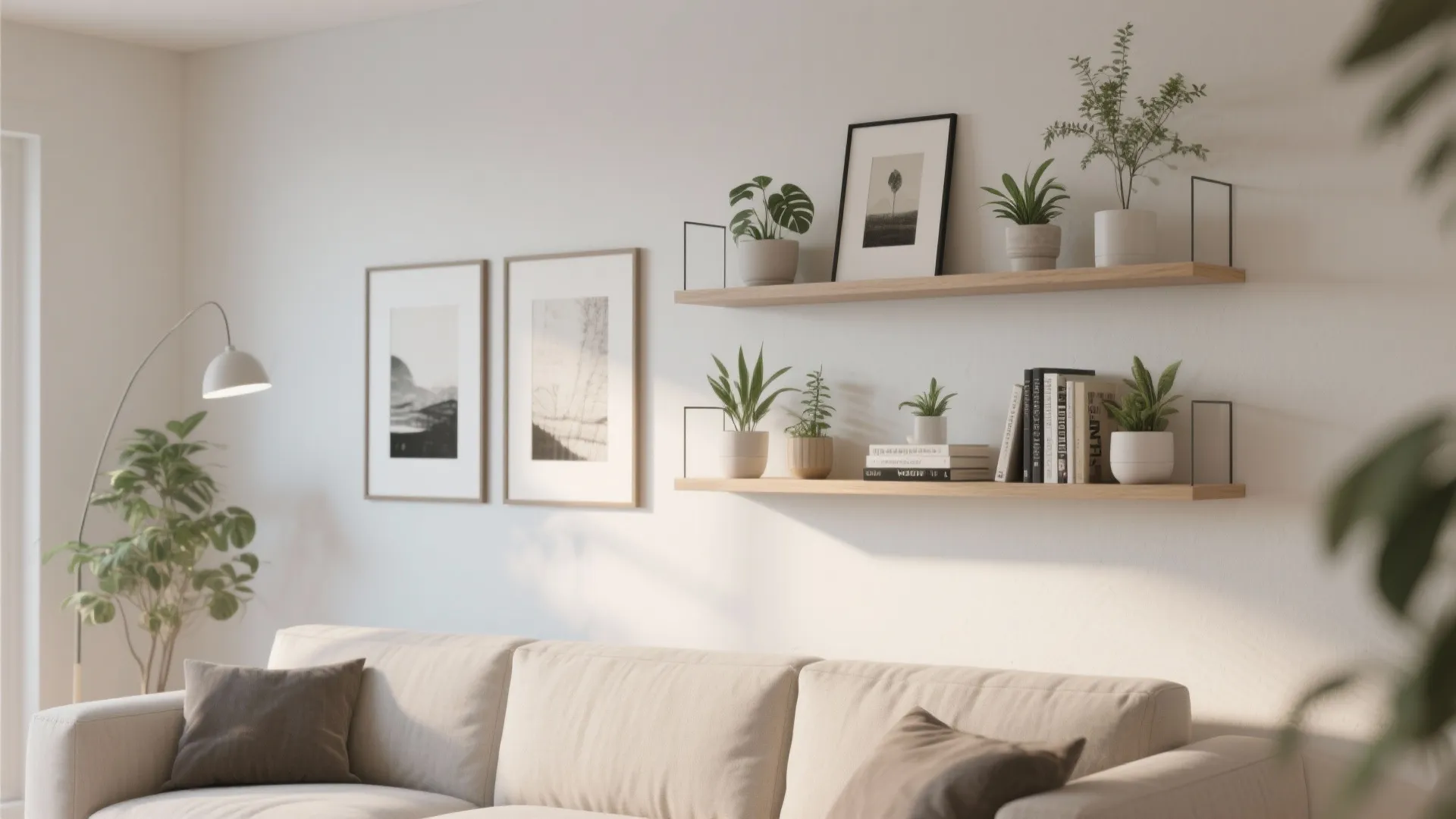 3. Floating Shelves for Vertical Storage