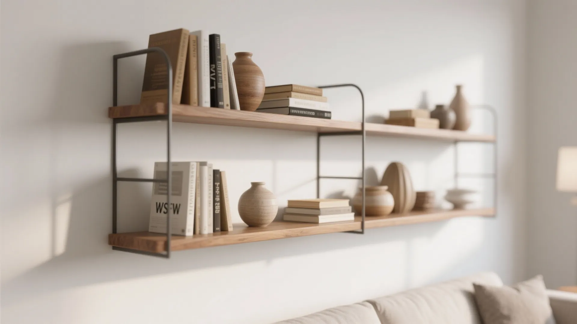 3. Floating Shelves for Vertical Storage