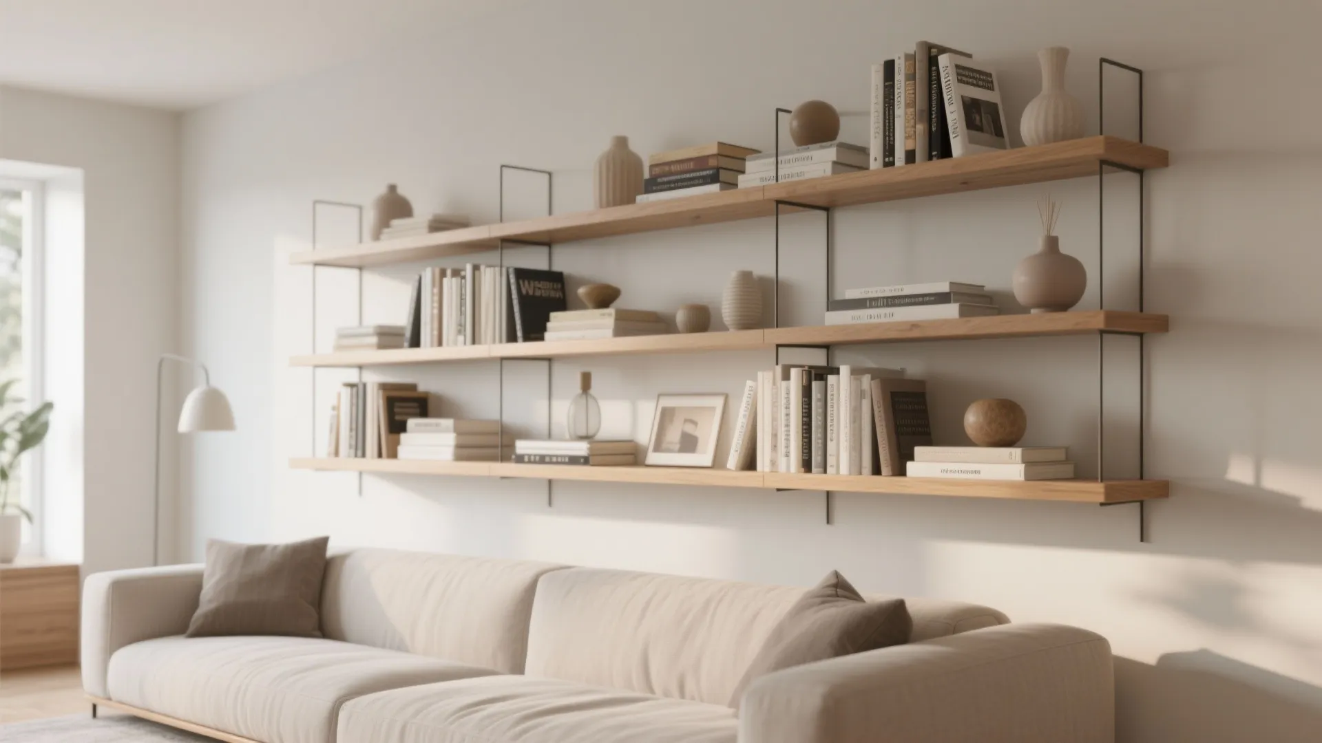 2. Floating Shelving for Vertical Storage