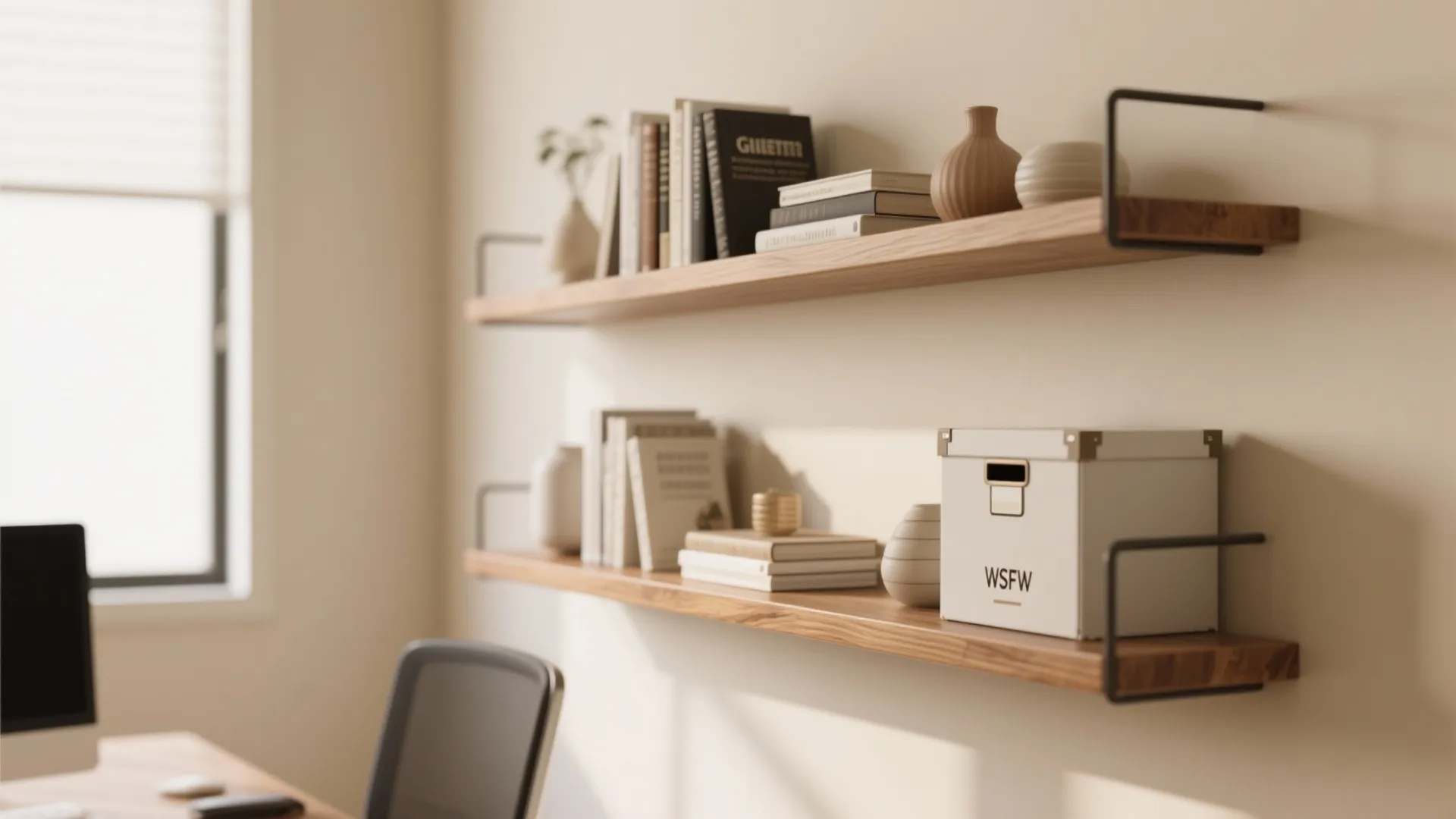 2. Floating Shelves for Vertical Storage