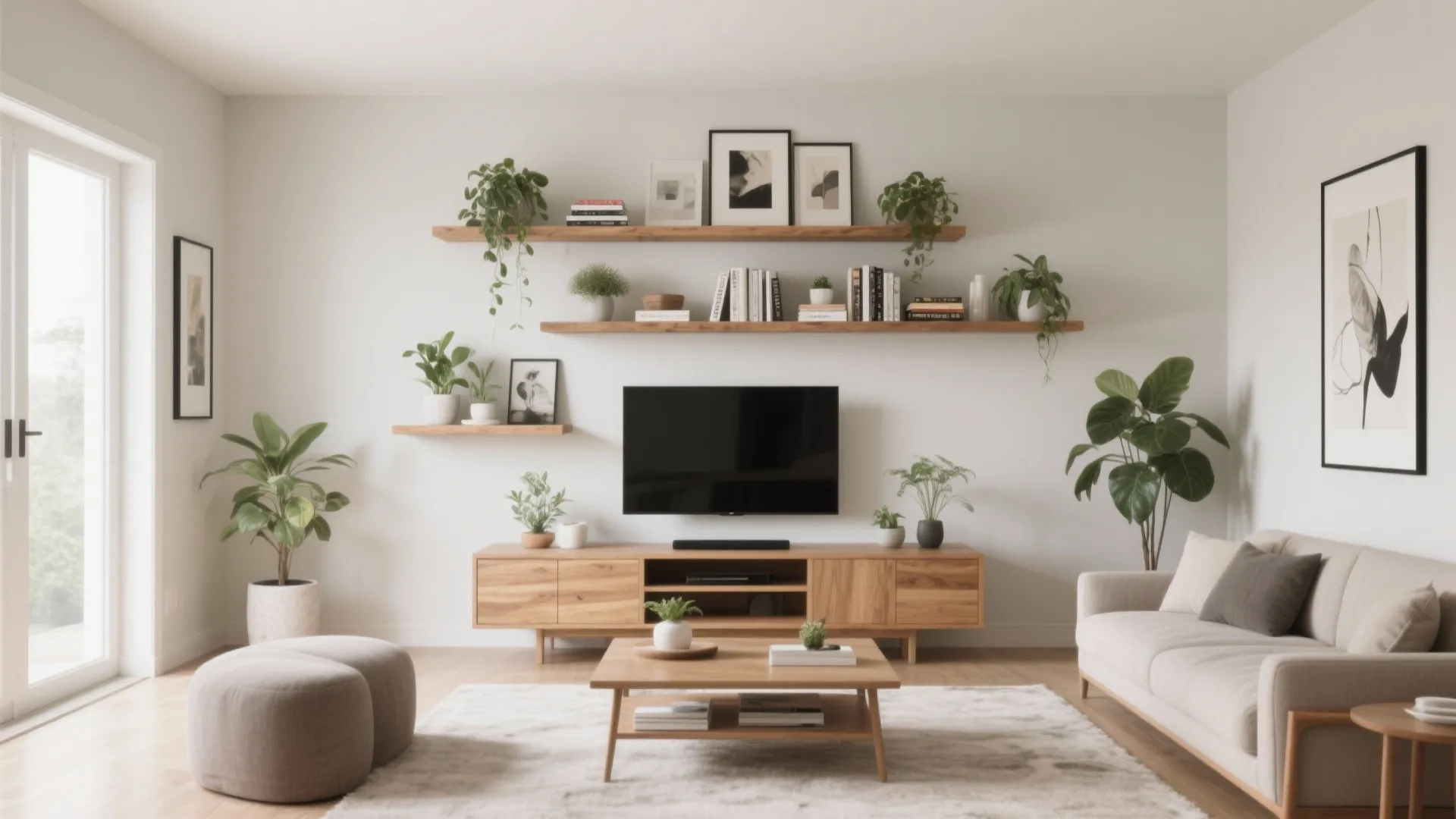 5. Floating Shelves for Vertical Space