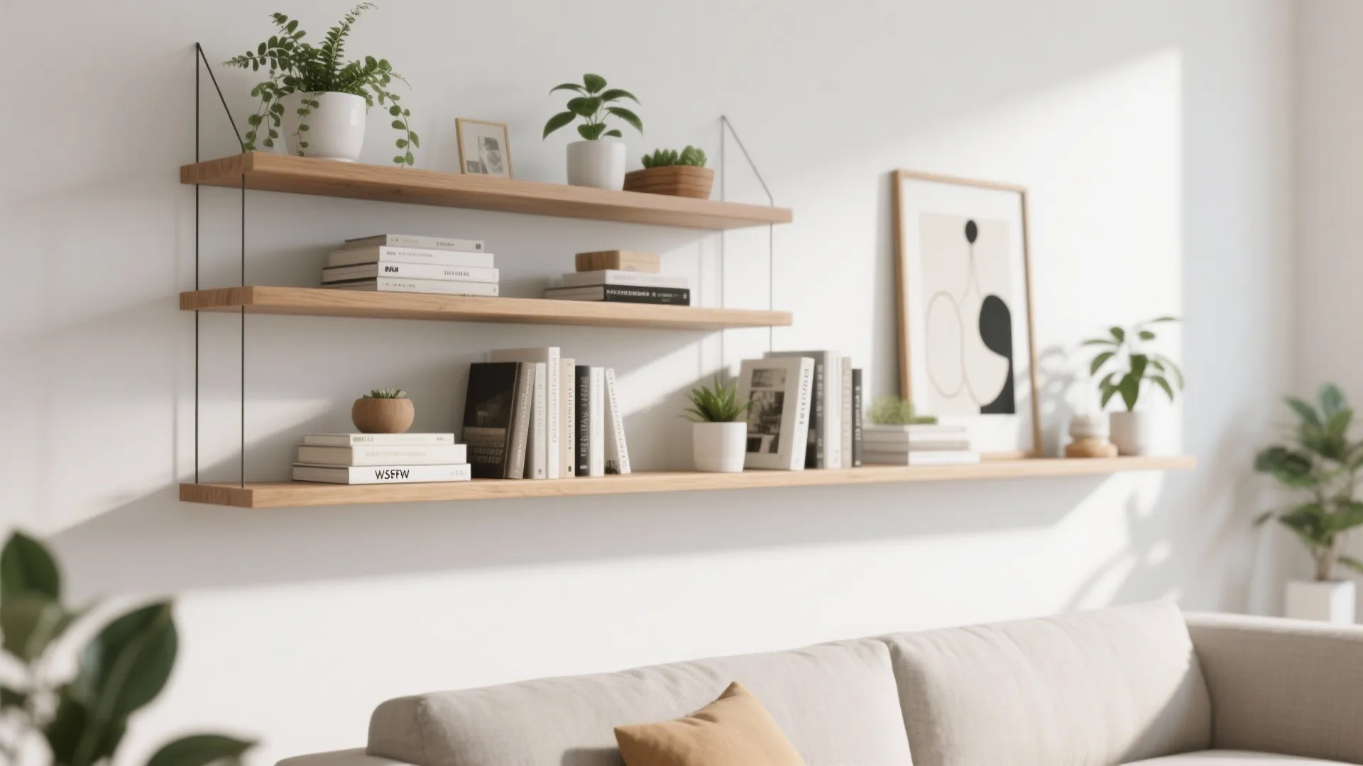 2. Floating Shelves for Vertical Storage