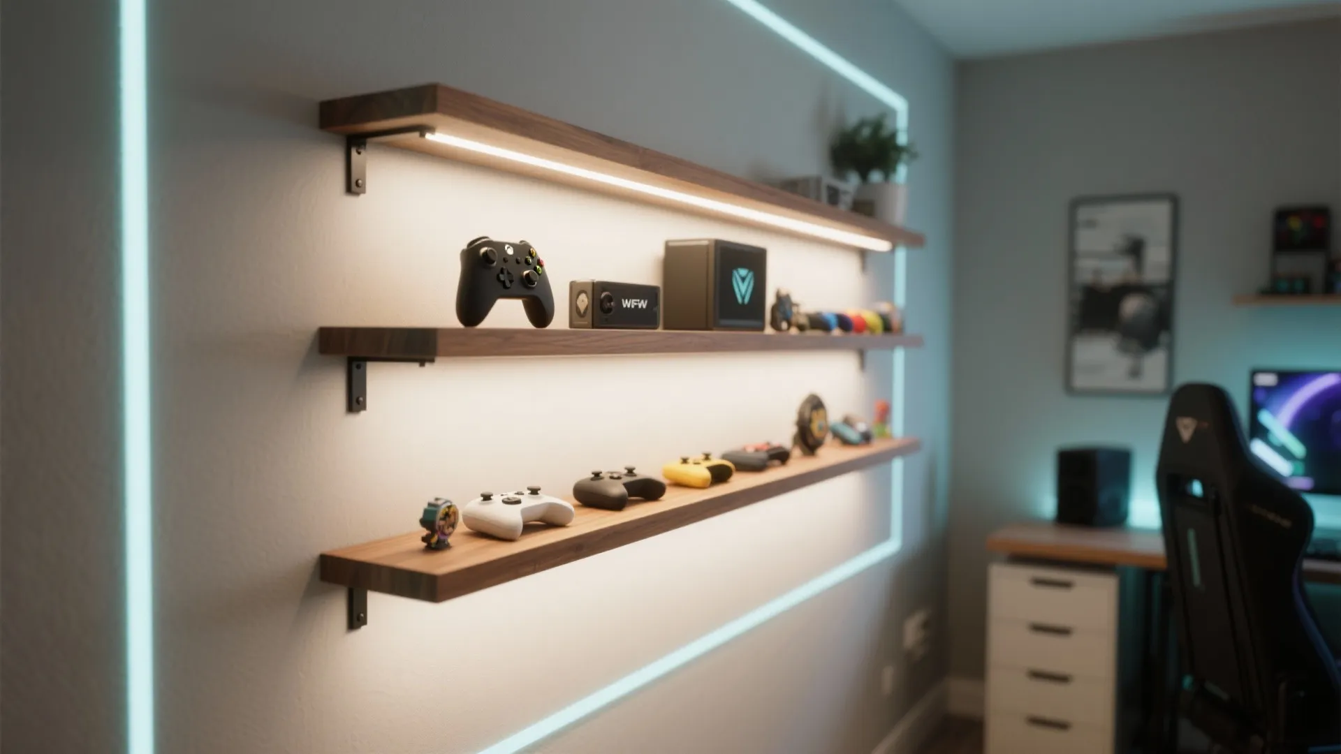 Floating Shelves Showcase for Collectibles