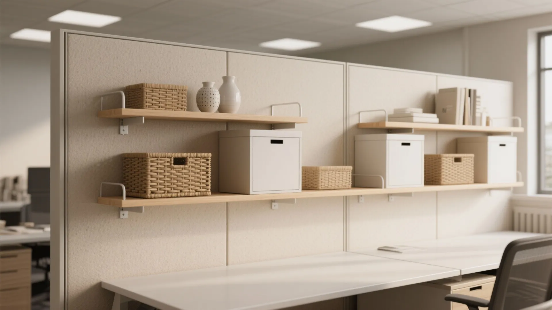 4. Floating Shelves and Hidden Storage
