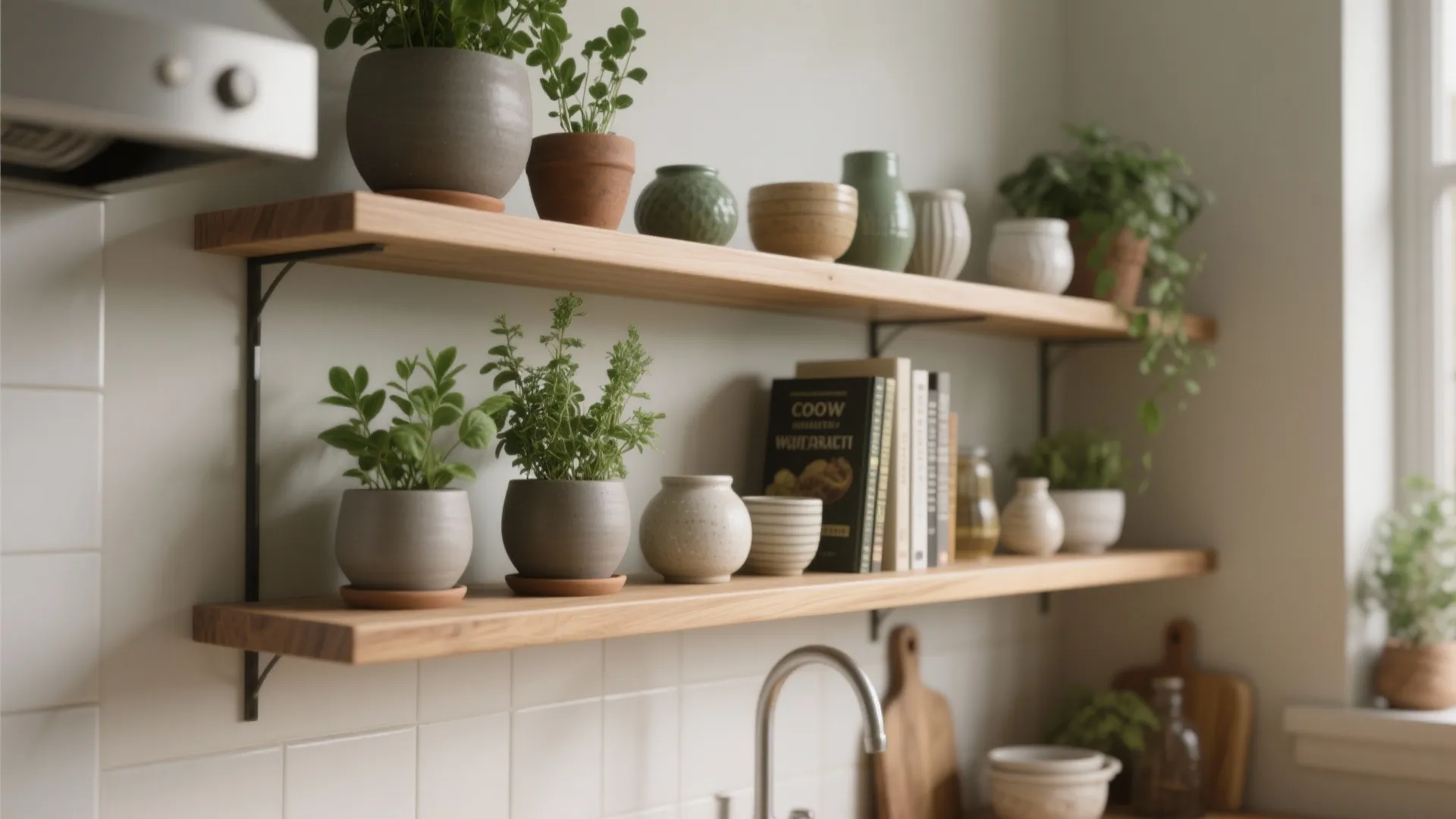 4. Floating Shelves for Plants and Trinkets