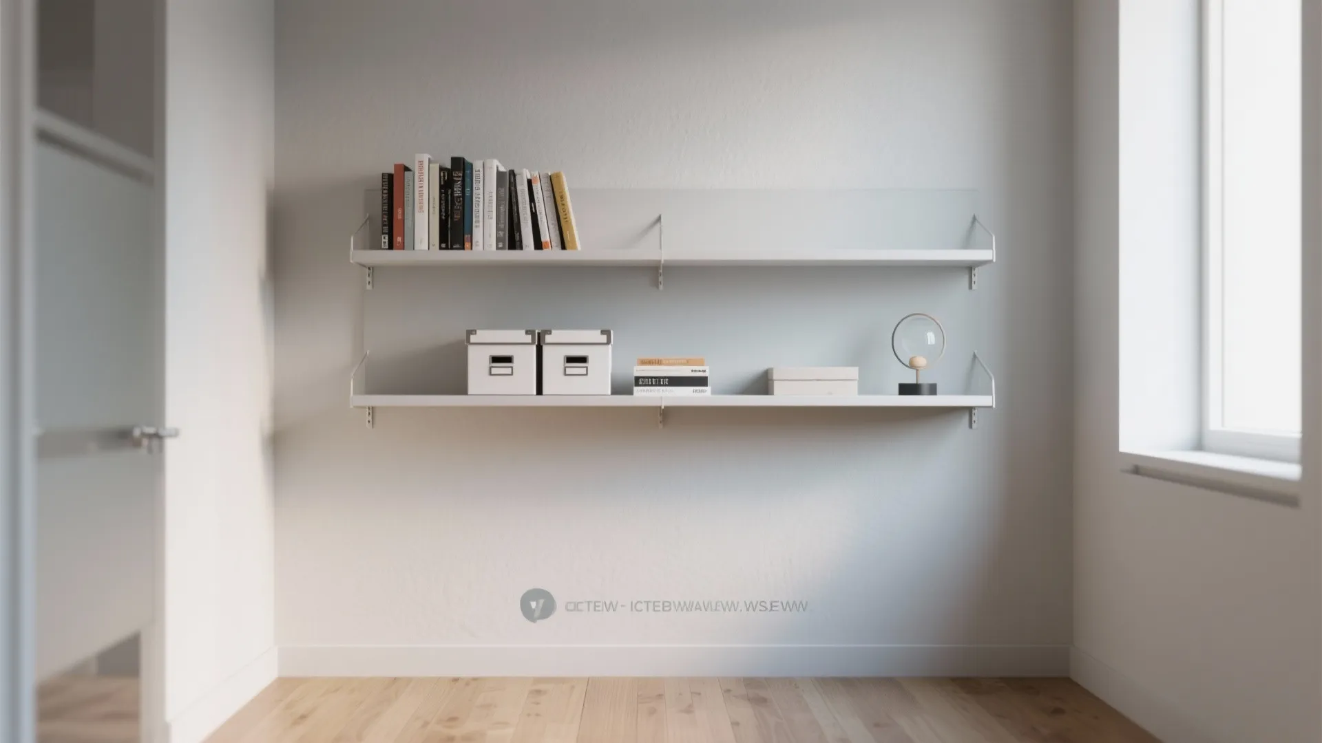 1. Floating shelves that keep the floor clear