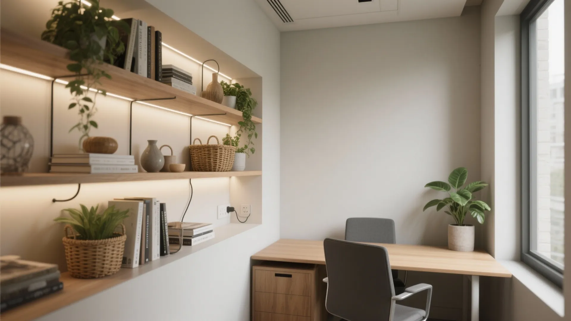 2. Floating Shelves and Built-in Niches