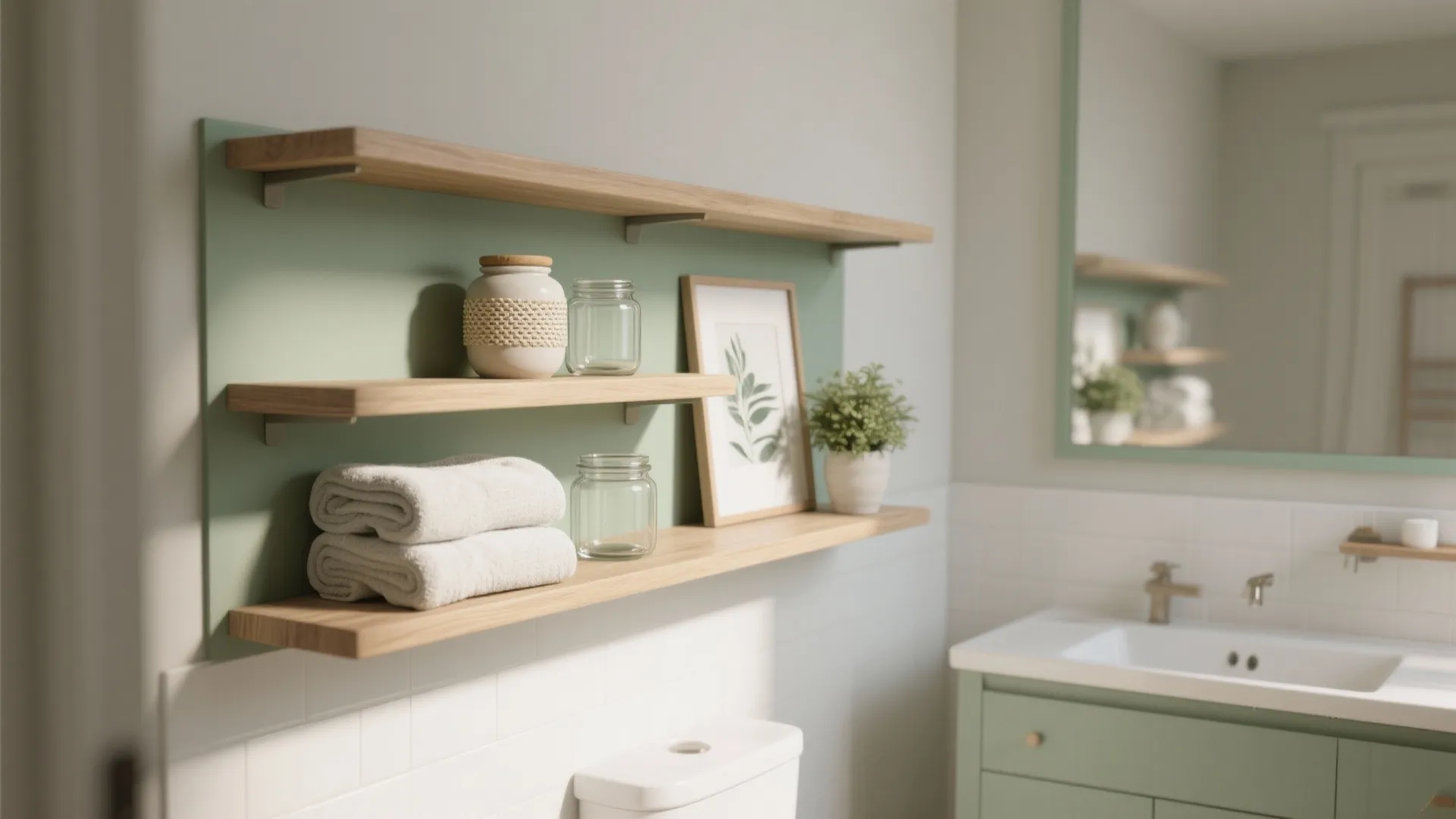 3. Floating shelves to display curated finds