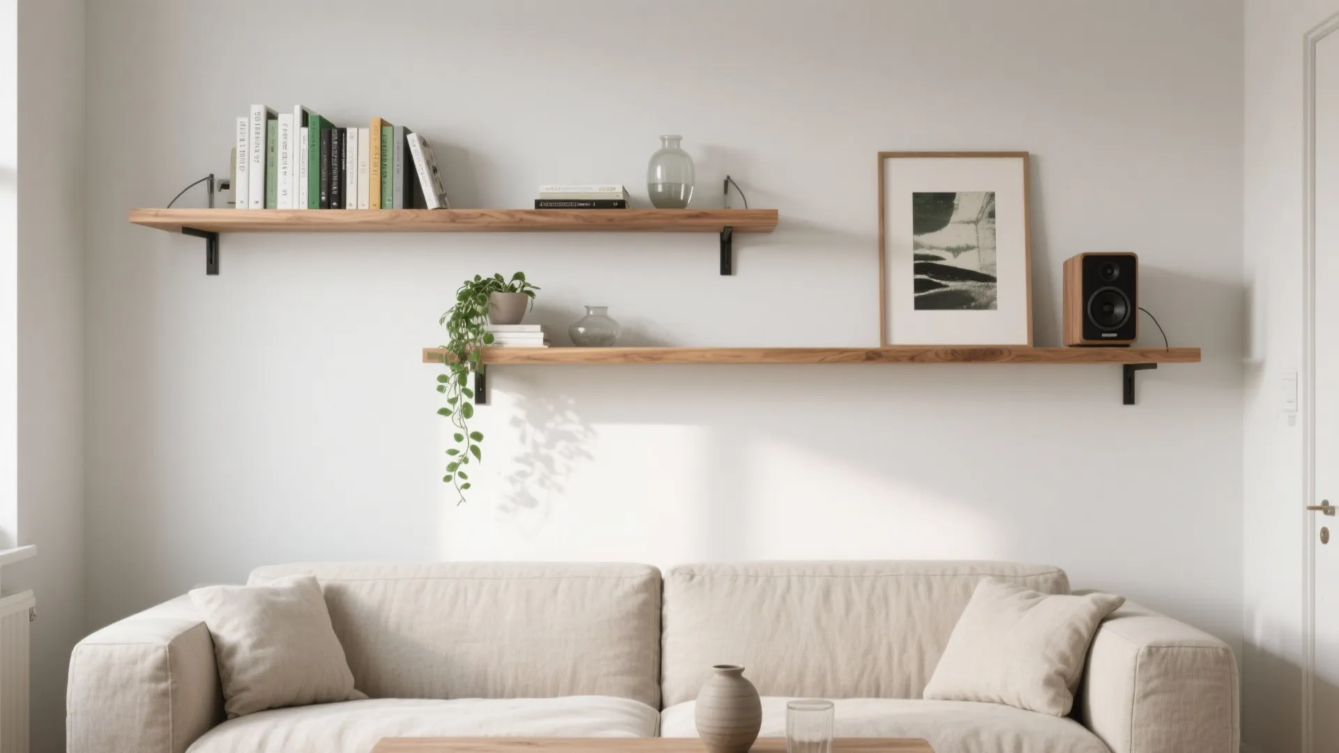 Minimalist Floating Shelves for Clean Lines