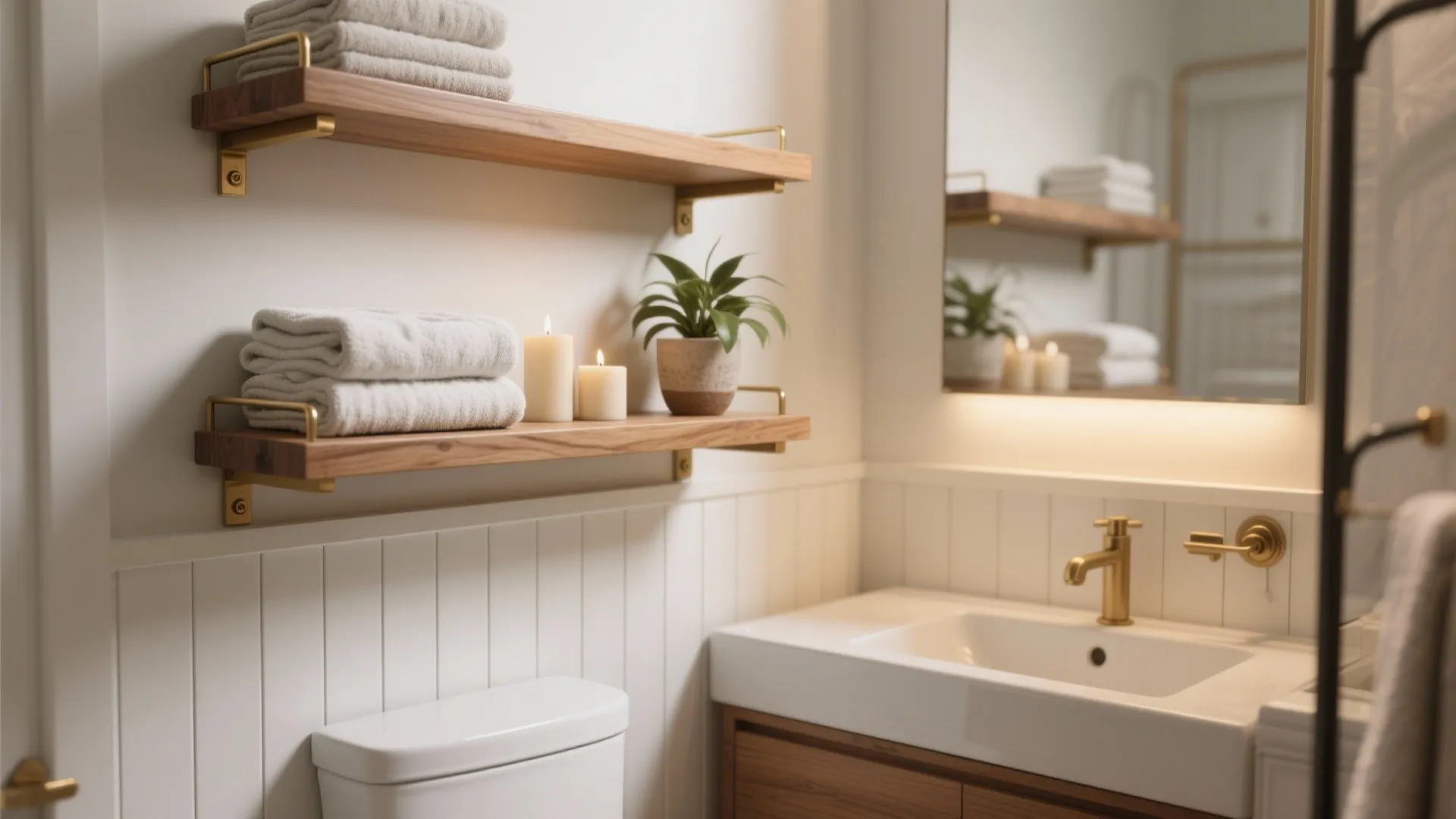 3. Floating shelves and vertical storage