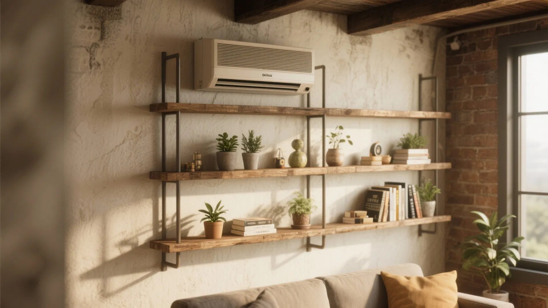 Idea 1: Floating Shelves Around the AC