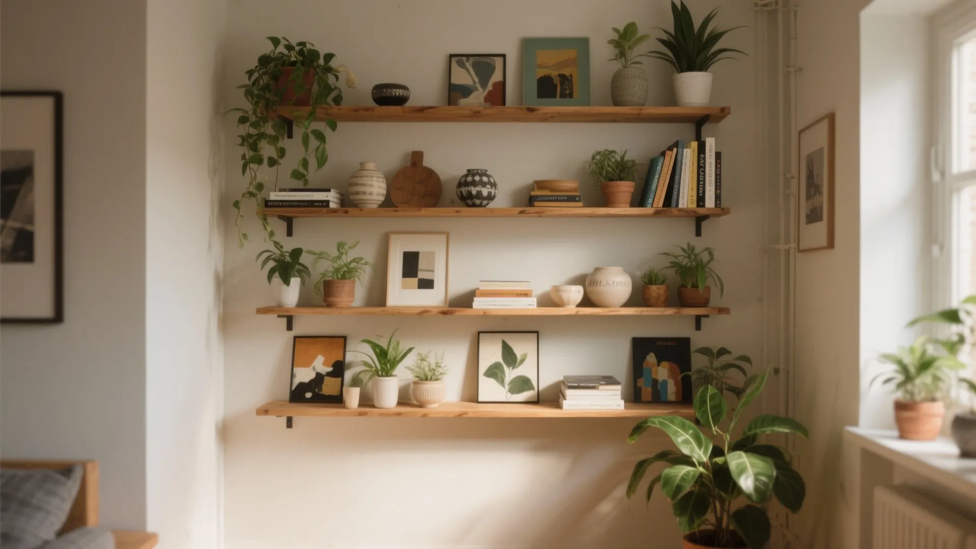 3. Floating Shelves as Art