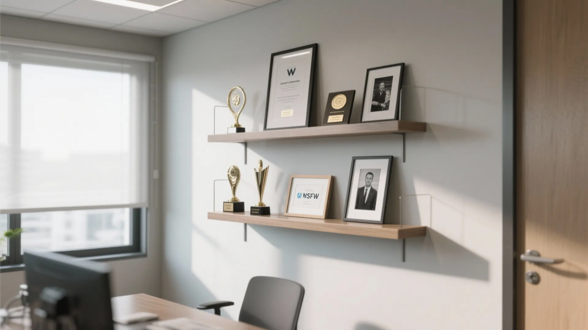 2. Floating Shelves for Awards