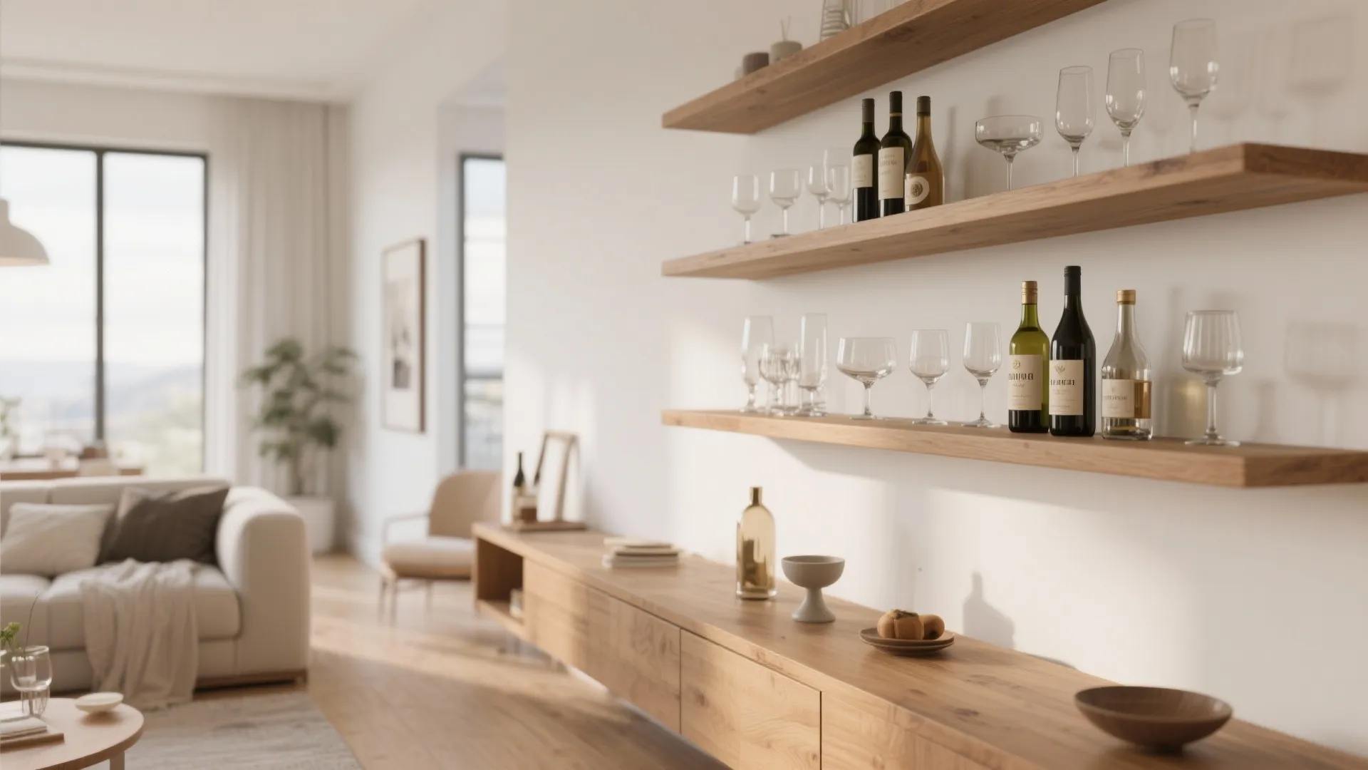 2. Floating Shelves Display