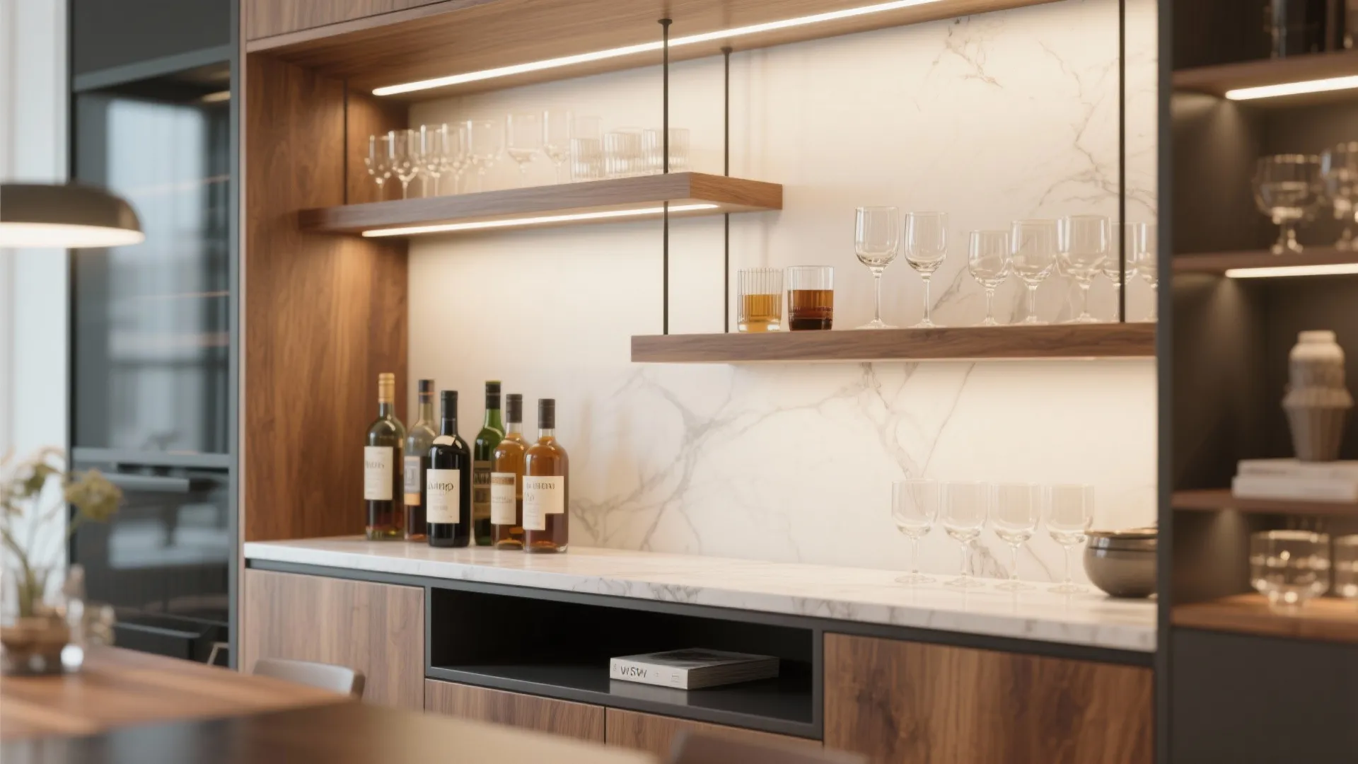 7. Floating Shelves Elegance