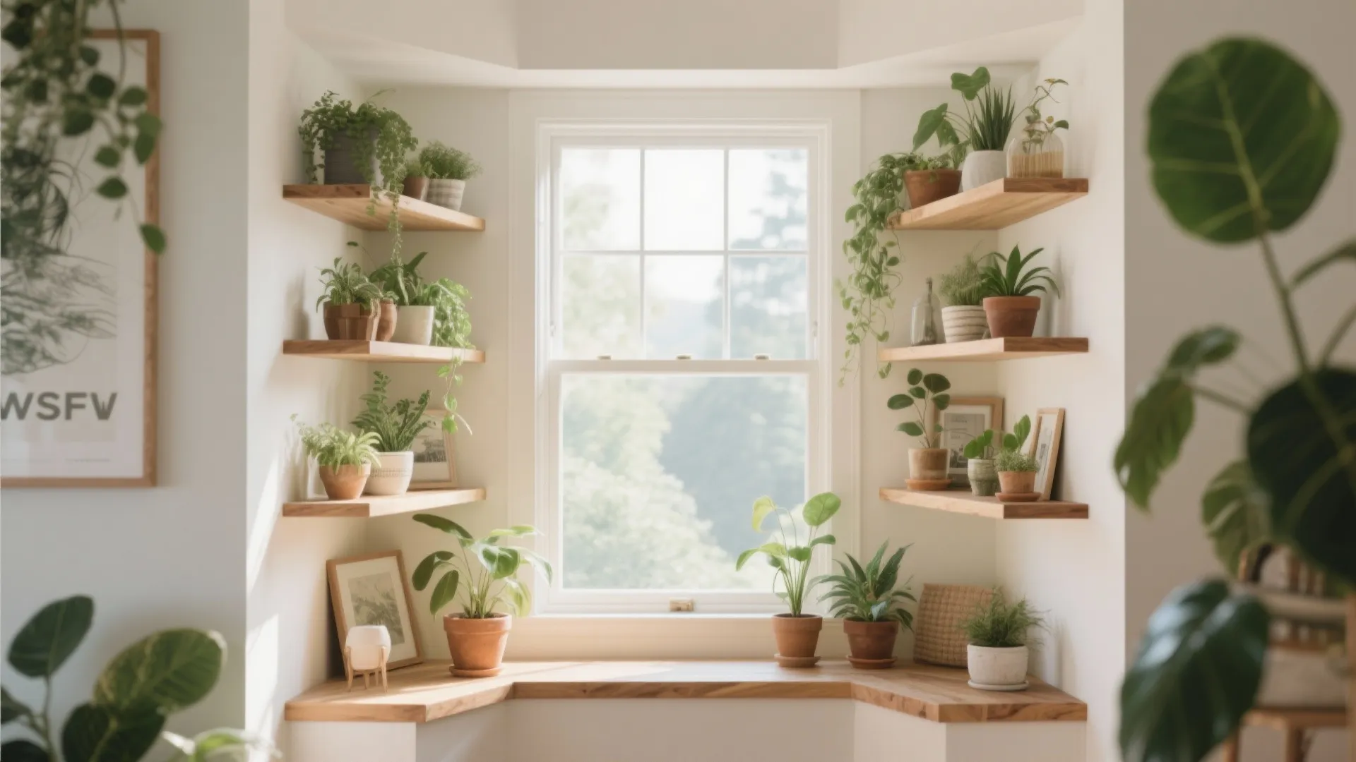 5. Floating Shelves for Plants and Decor