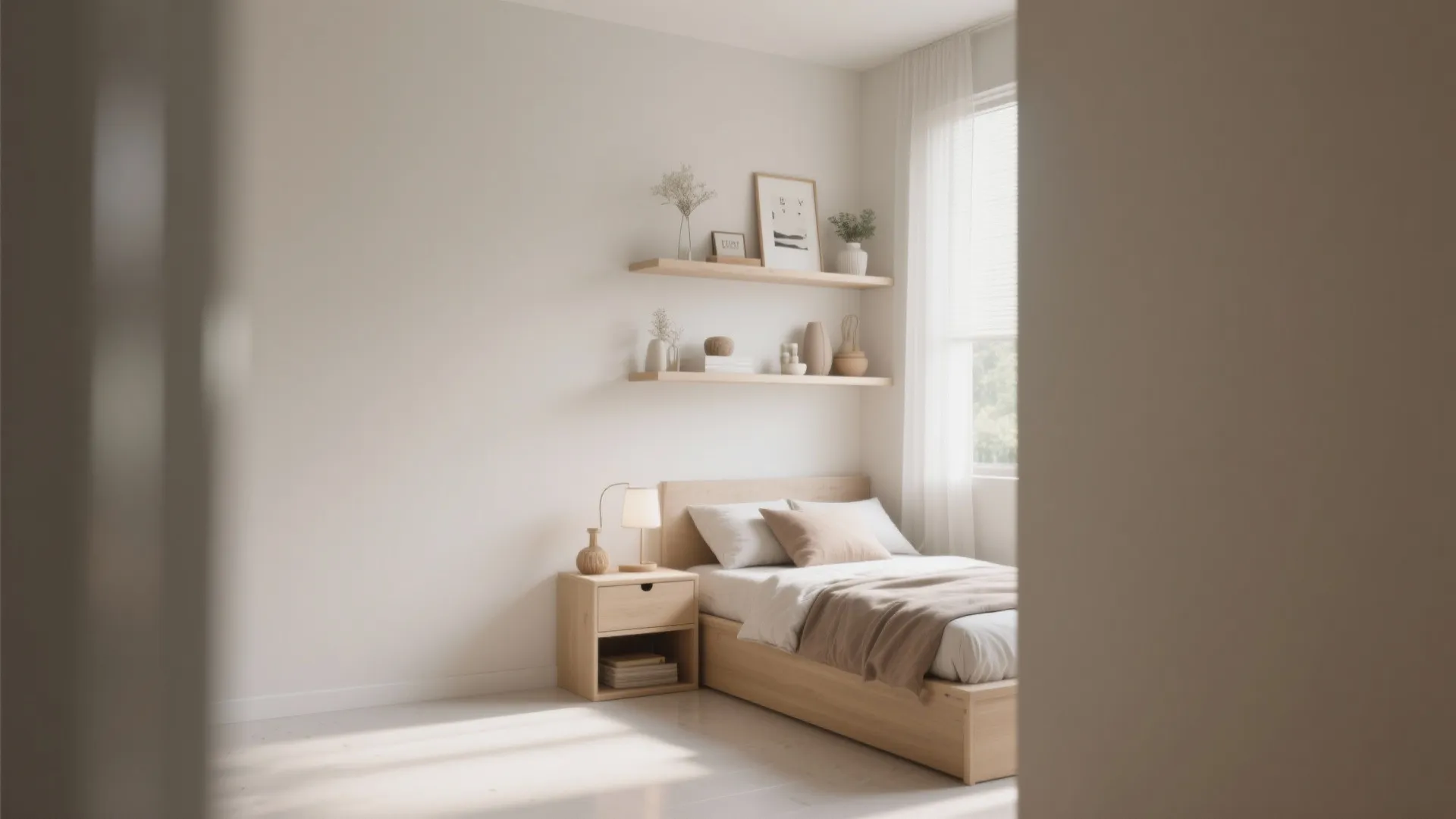 3. Floating Shelves Instead of Nightstands
