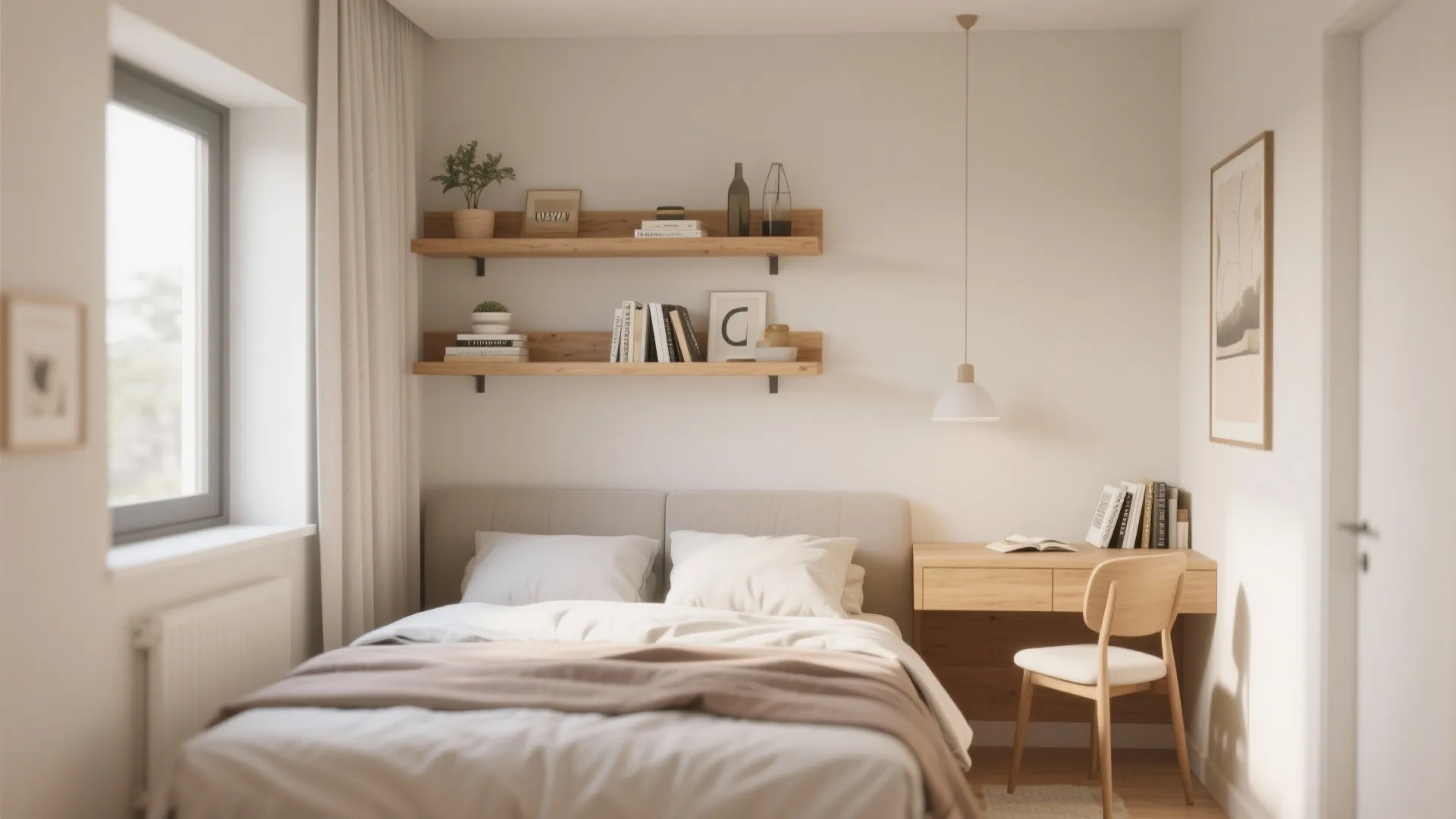 1. Floating Shelves for Maximum Storage