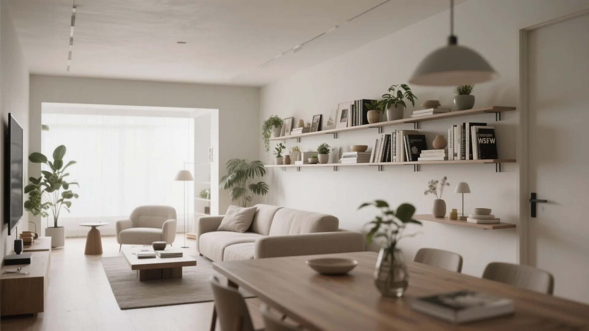 5. Floating Shelves as Visual Bridges