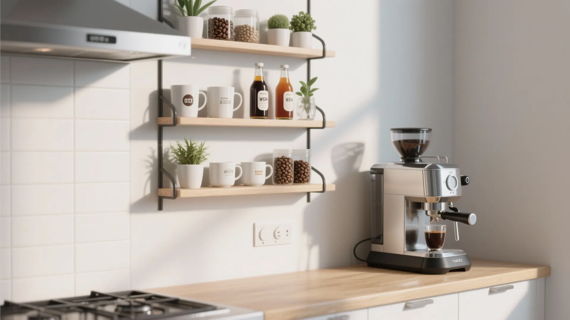 3. Go Vertical with Floating Shelves