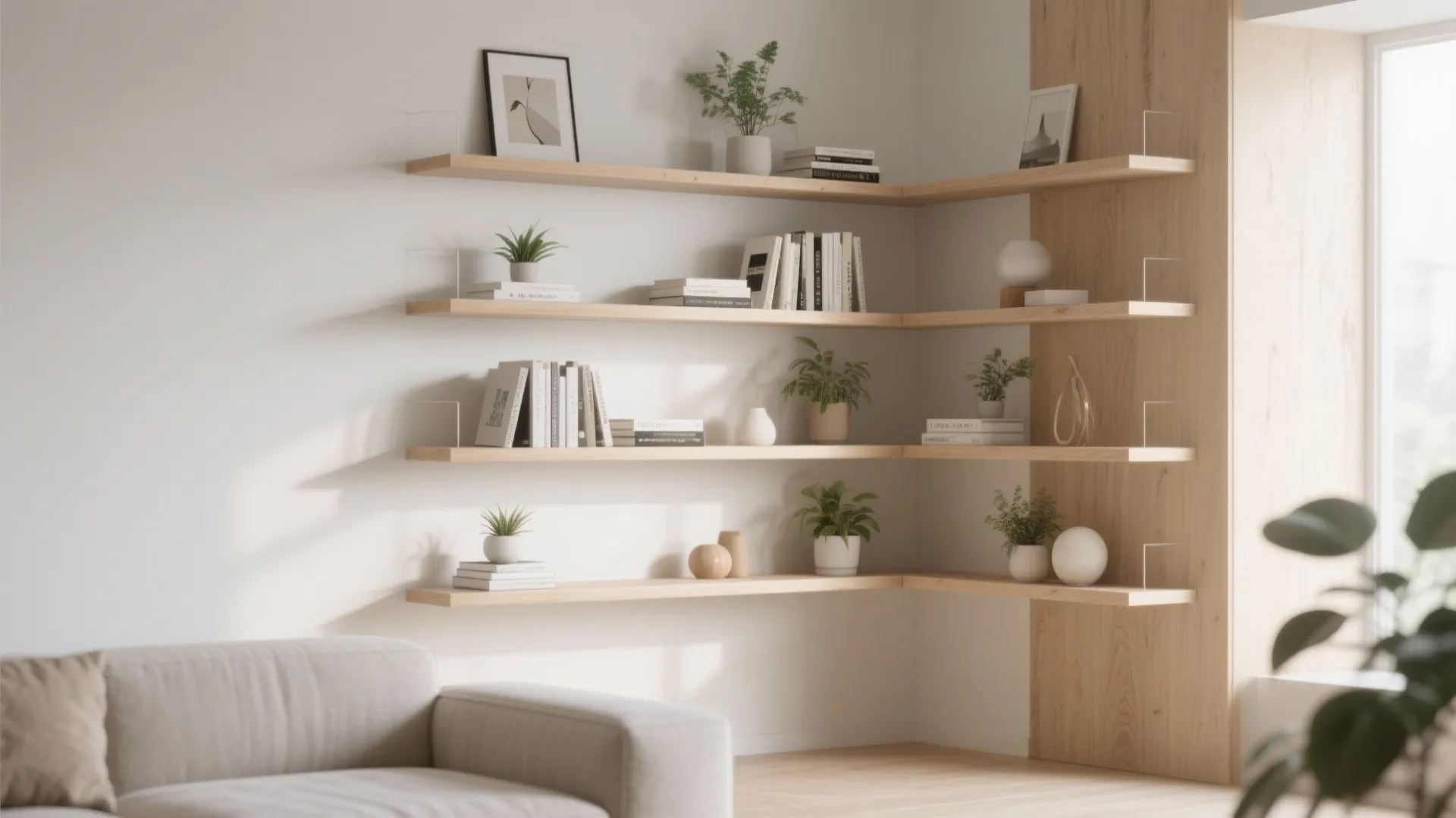 1. Minimalist Floating Shelves