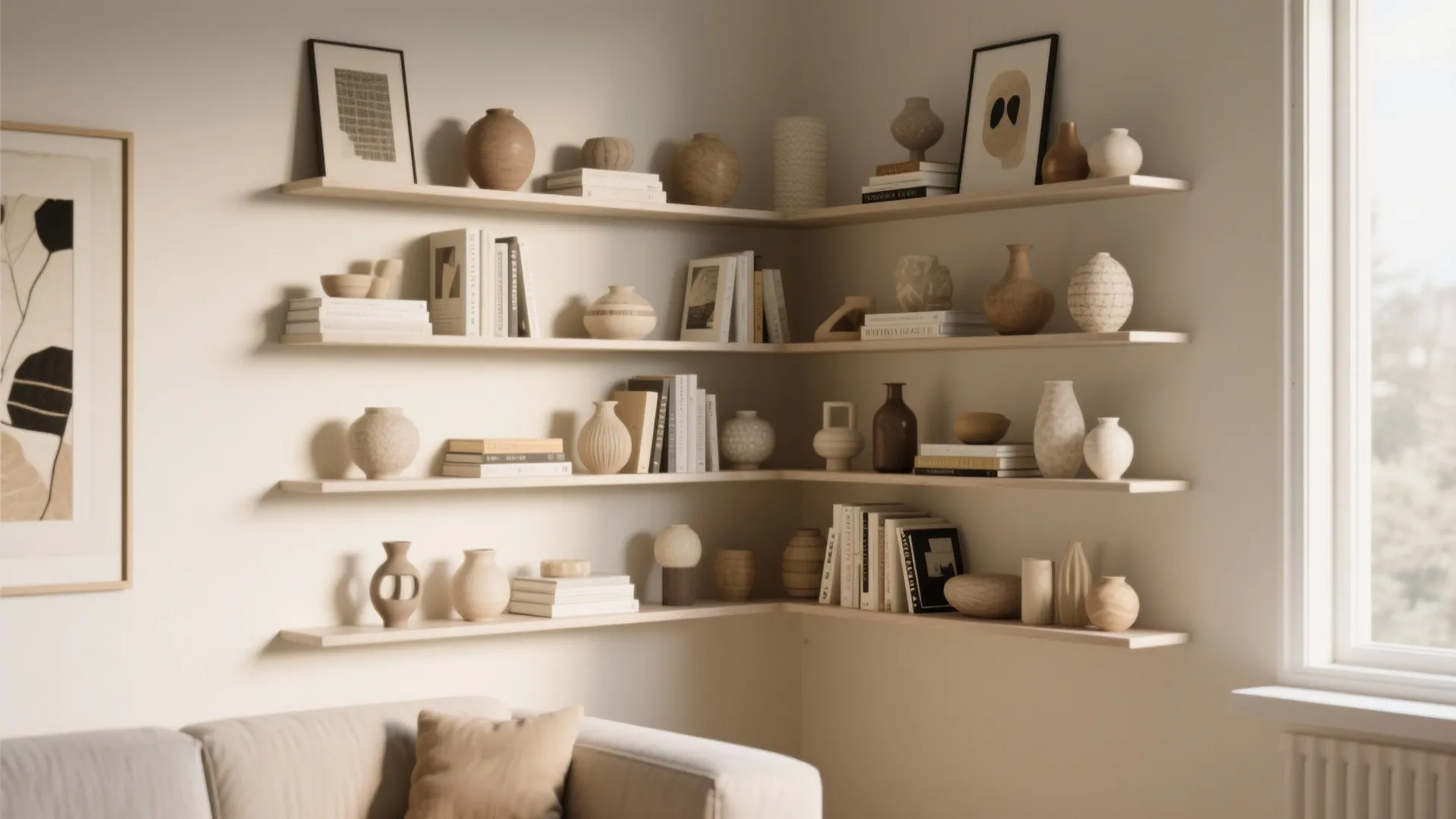 6. Floating Shelves Display