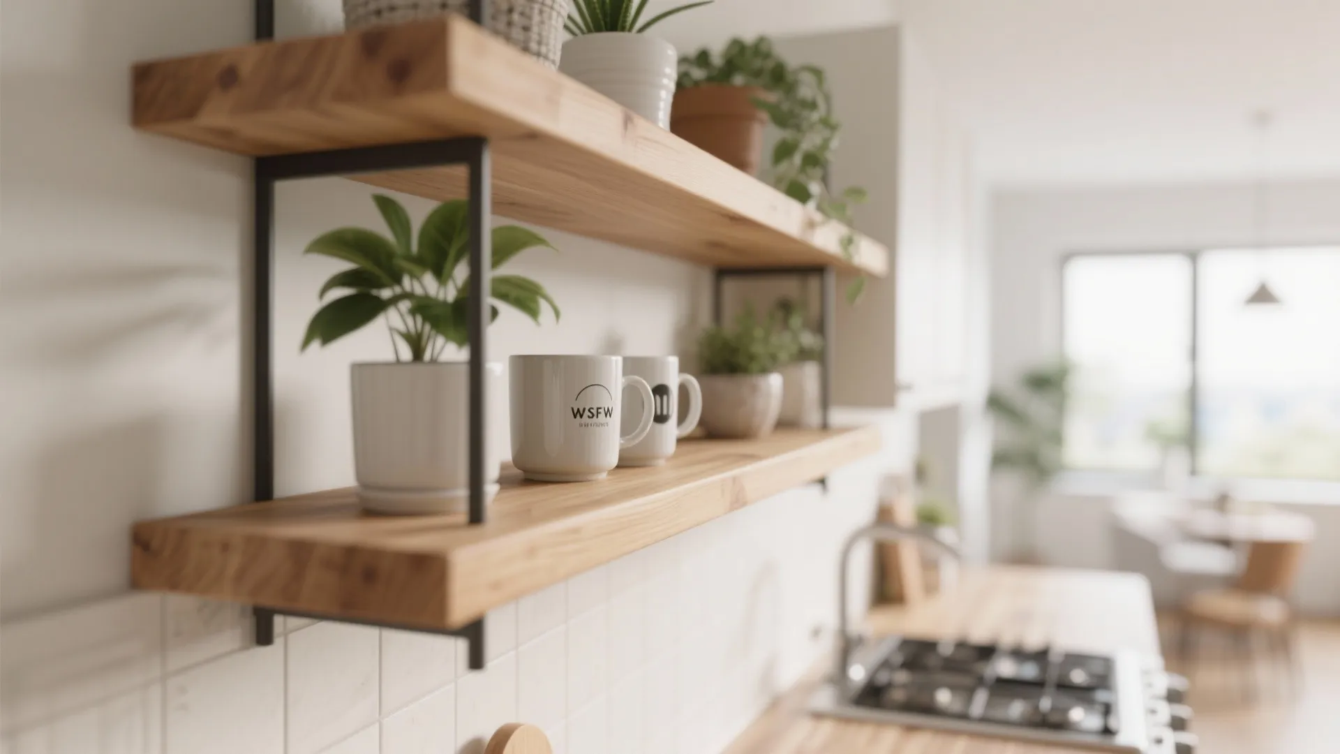 8. Floating Shelves for Decor & Storage