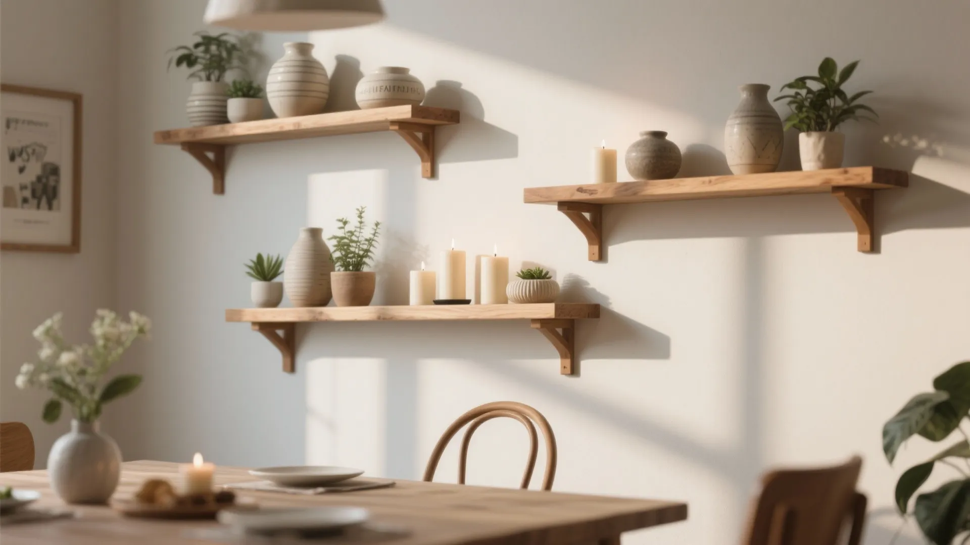 4. Floating Shelves with Decor