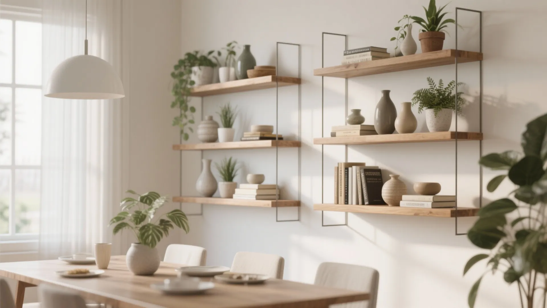 3. Floating Shelves with Decor