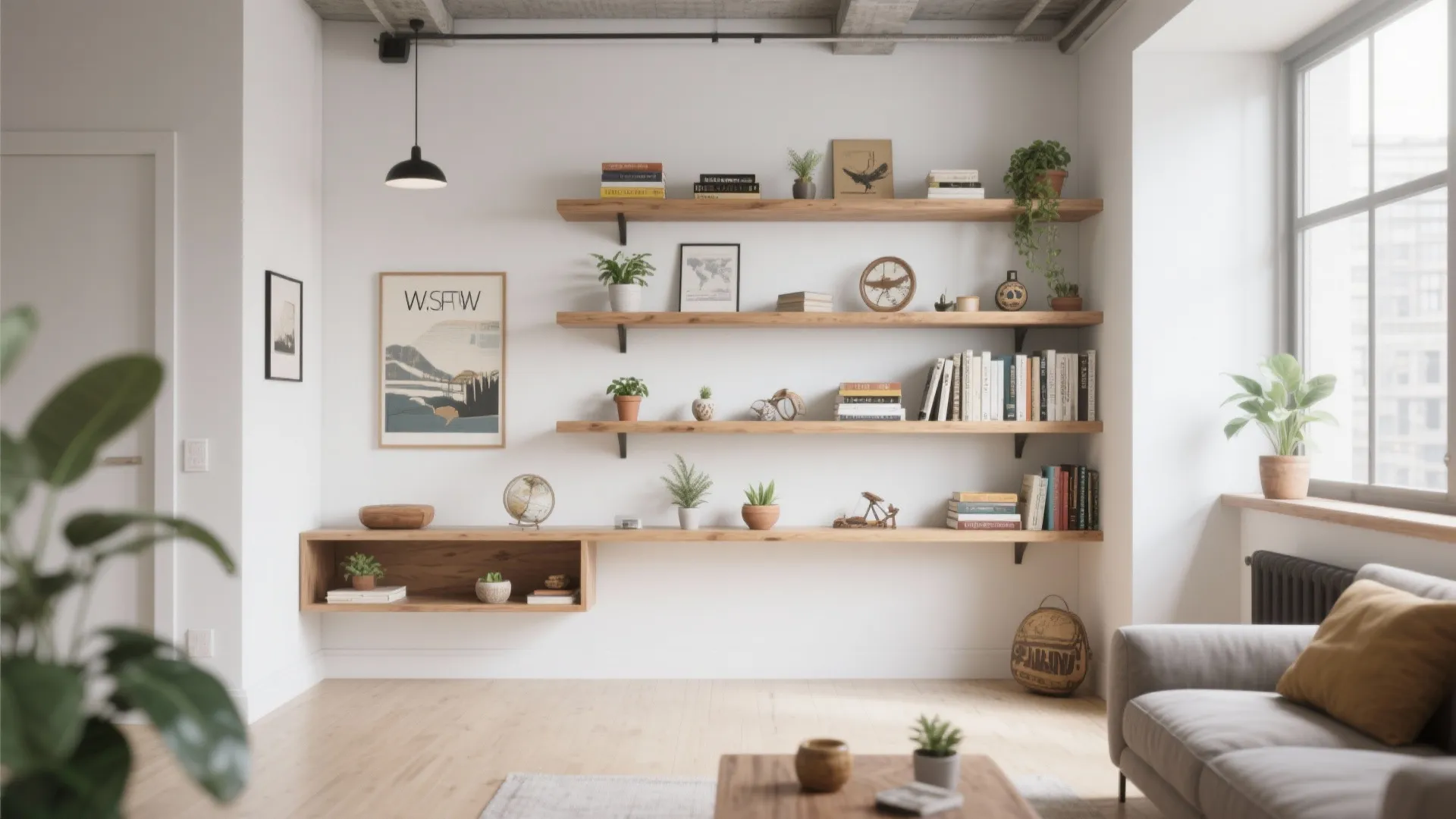 1. Floating Shelves With Personal Accents