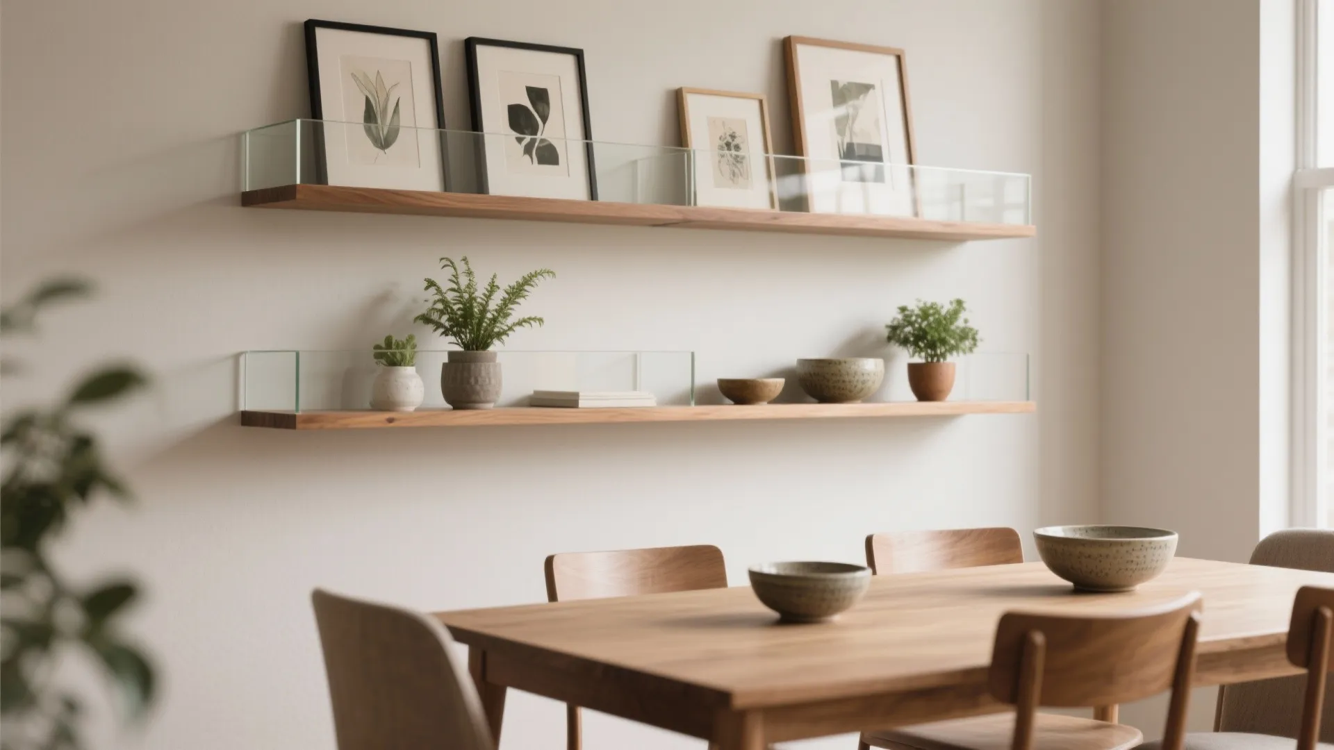 Floating Shelves with Decor Mix