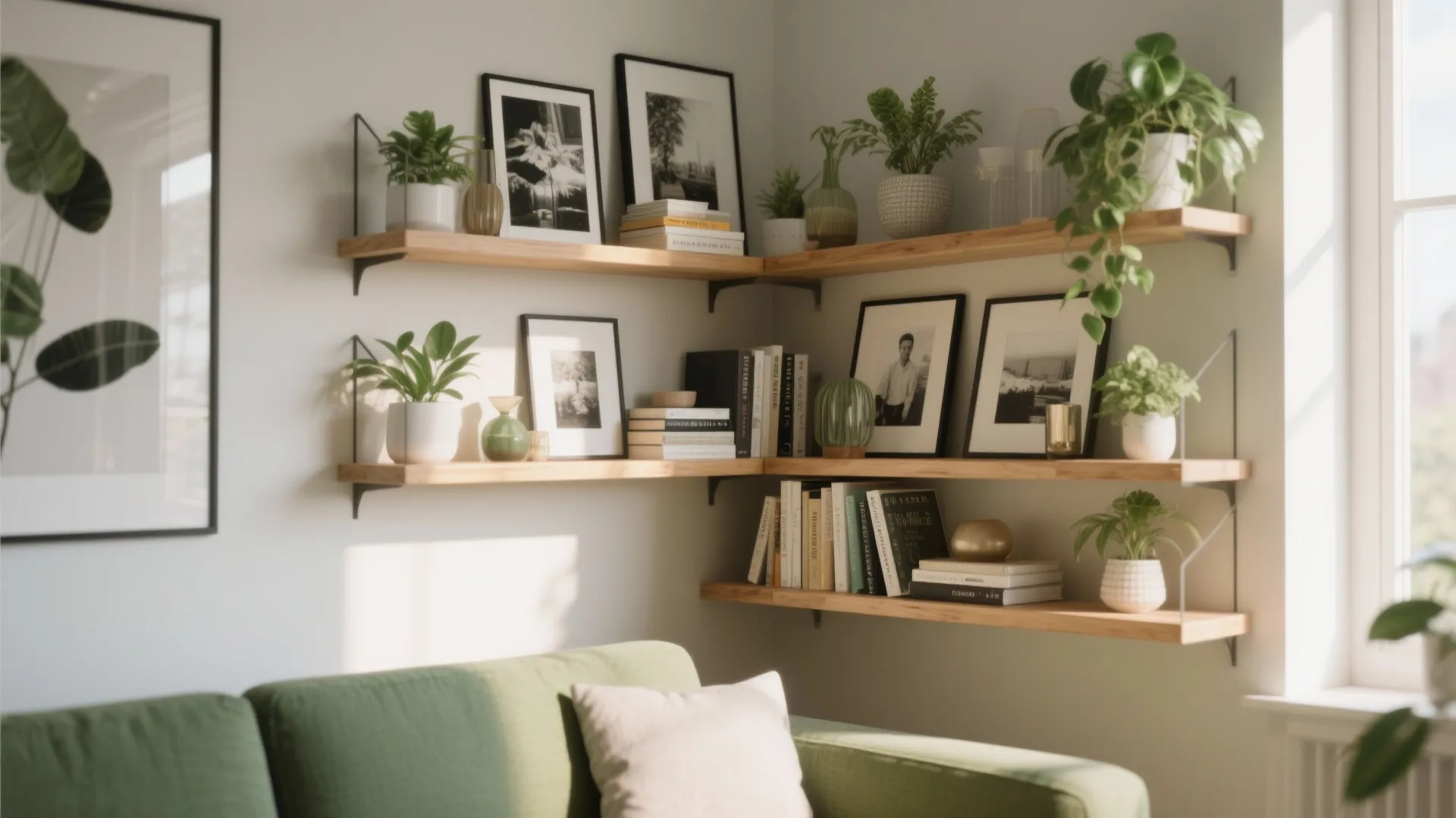 1. Floating Shelves for Style and Storage