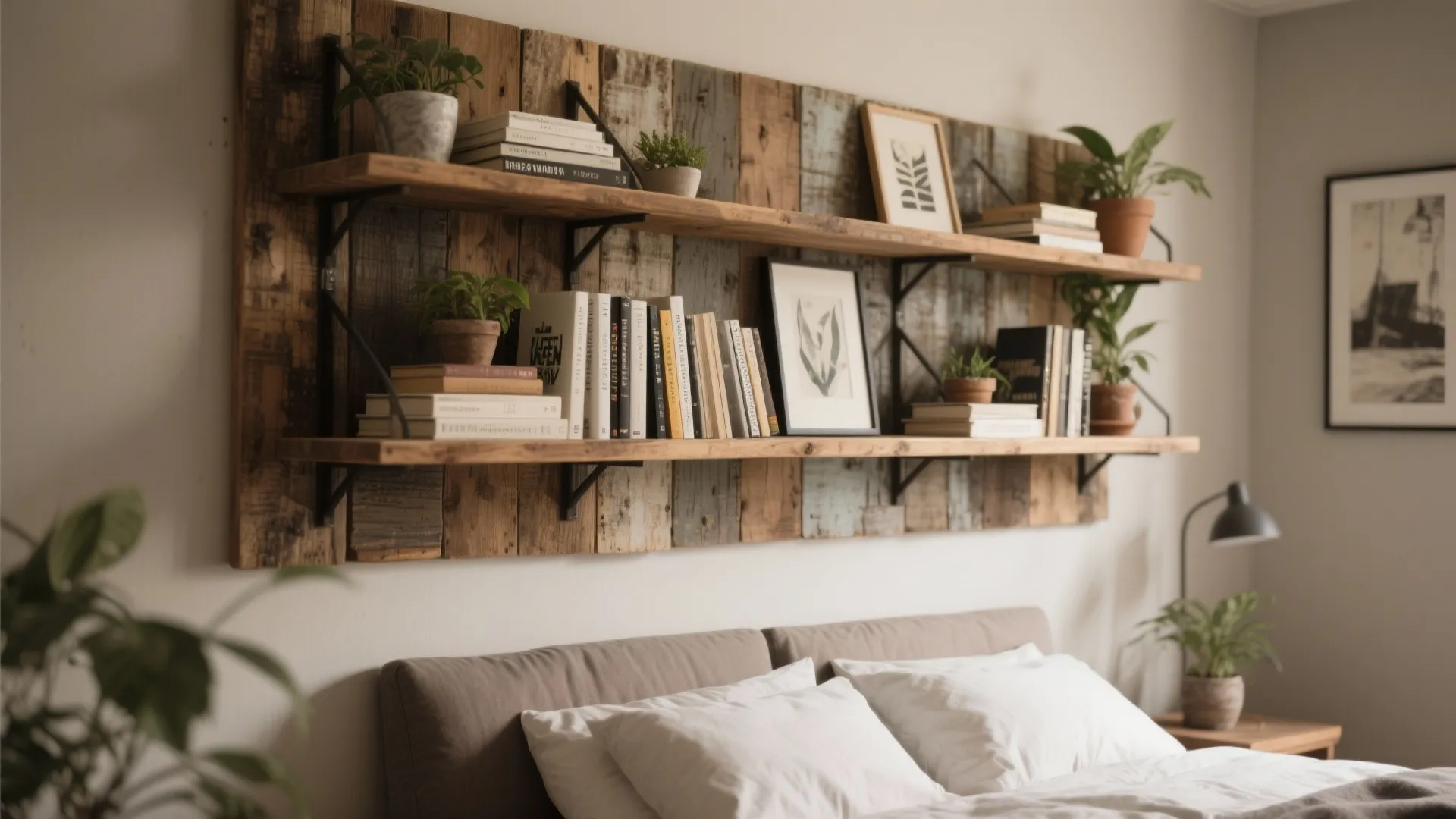 Wall-Mounted Shelving with Decor