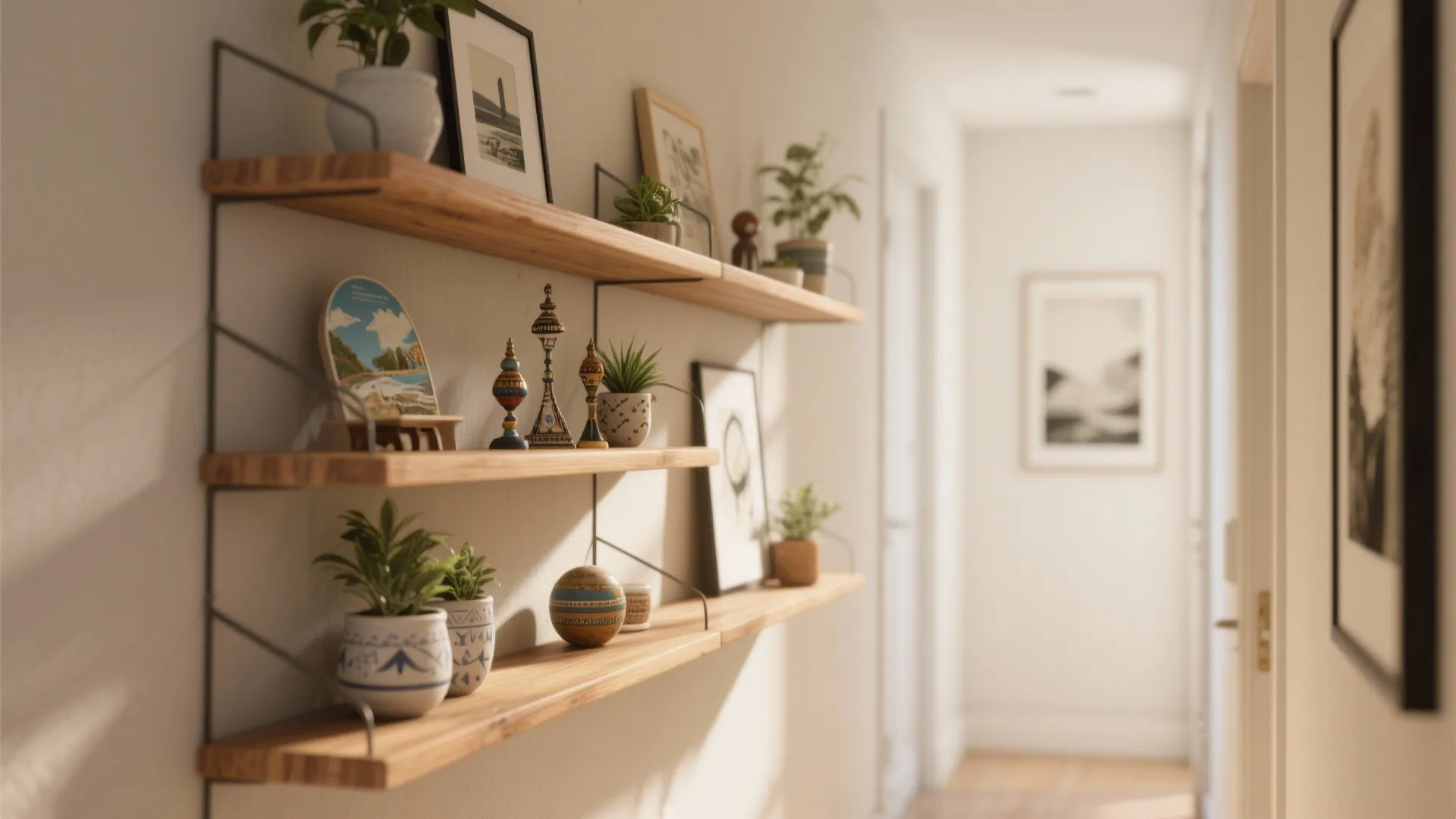 Floating Shelves with Decor Layers
