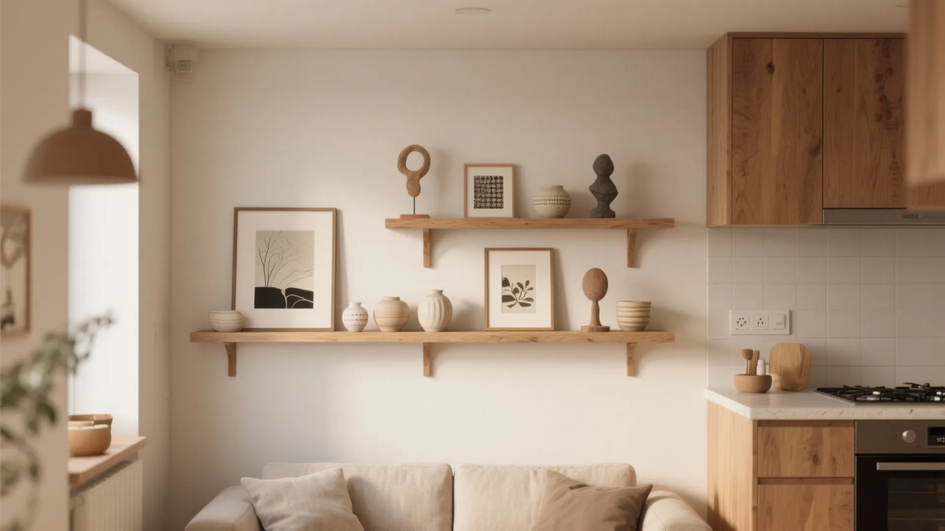 Floating Shelves with Artistic Displays