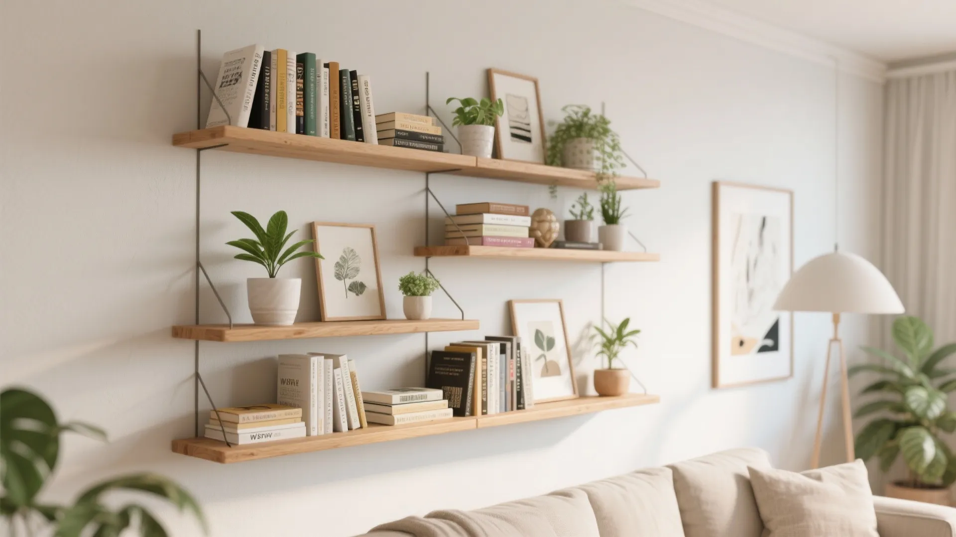 Floating Shelves with Decor Accents