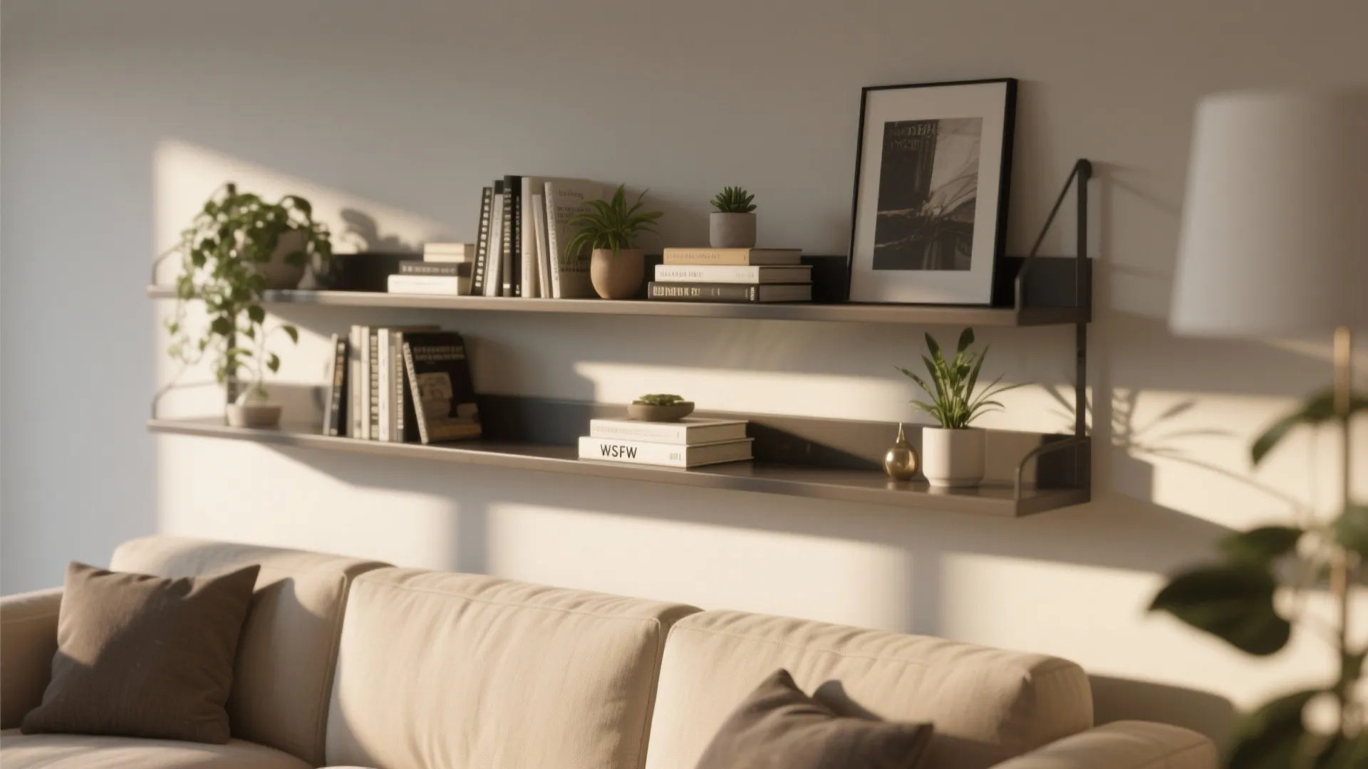 3. Floating Shelves for Storage