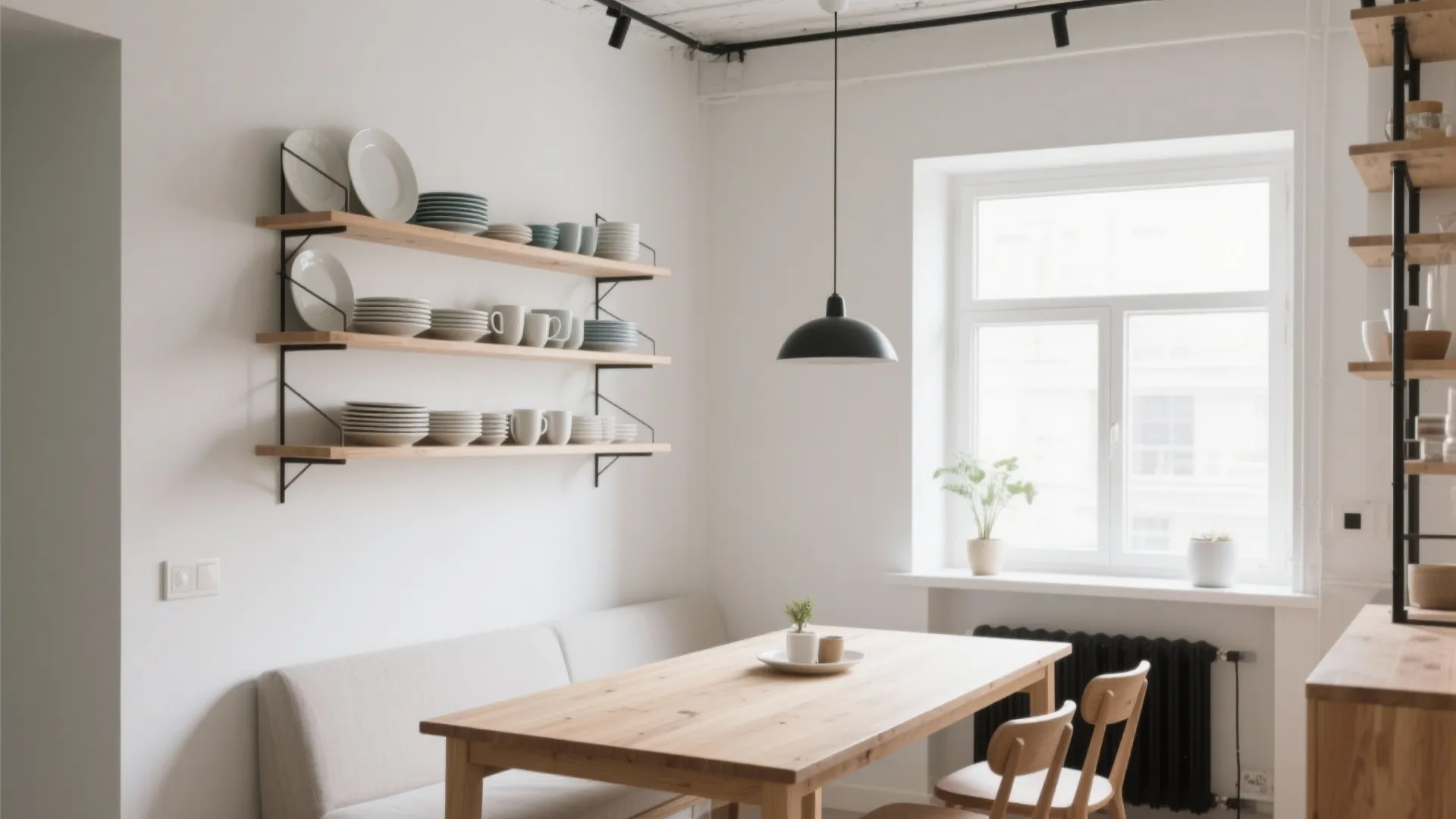 Wall-Mounted Floating Crockery Shelves